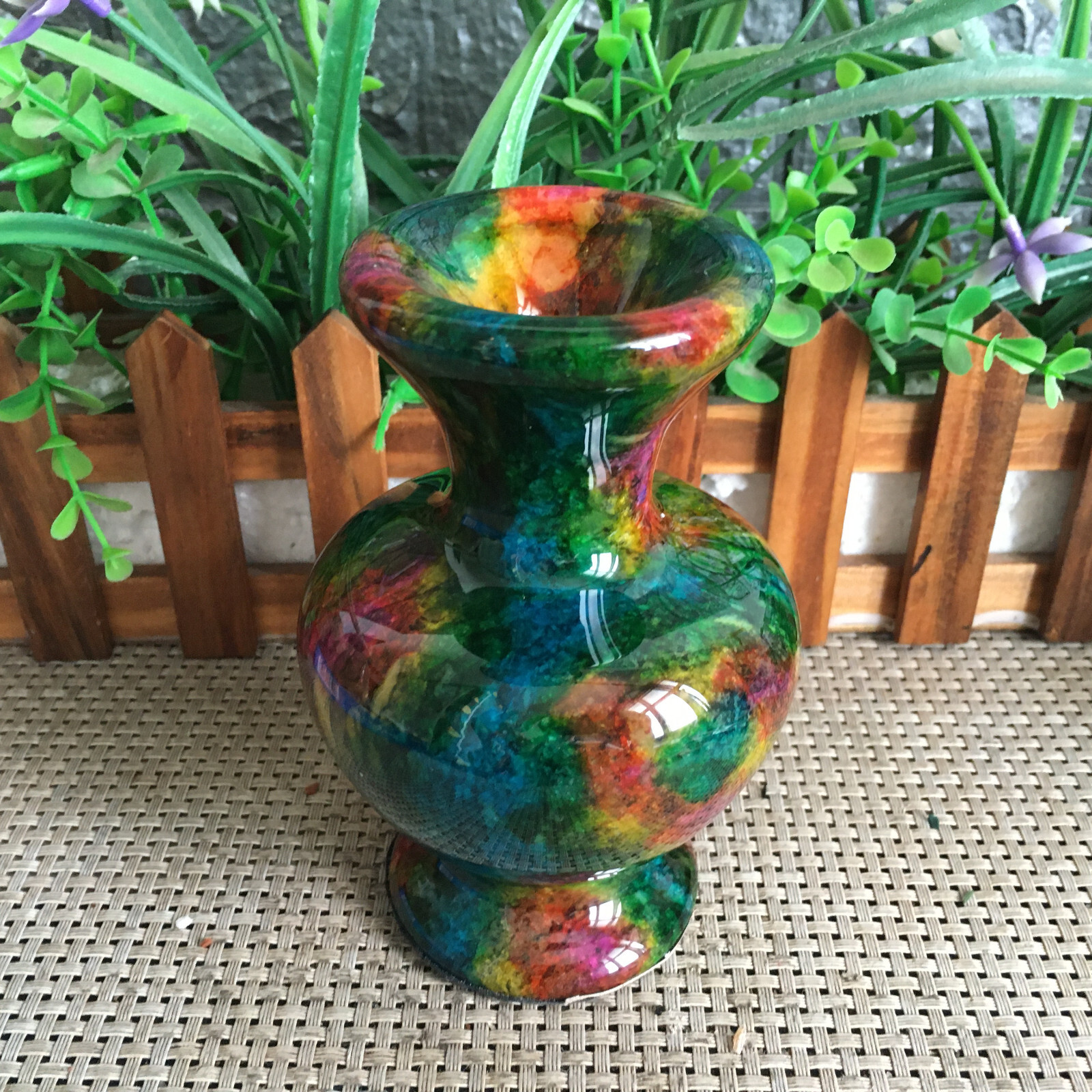 945g Natural “Seven Colors Jade” vase specimen -Taiwan China mh633