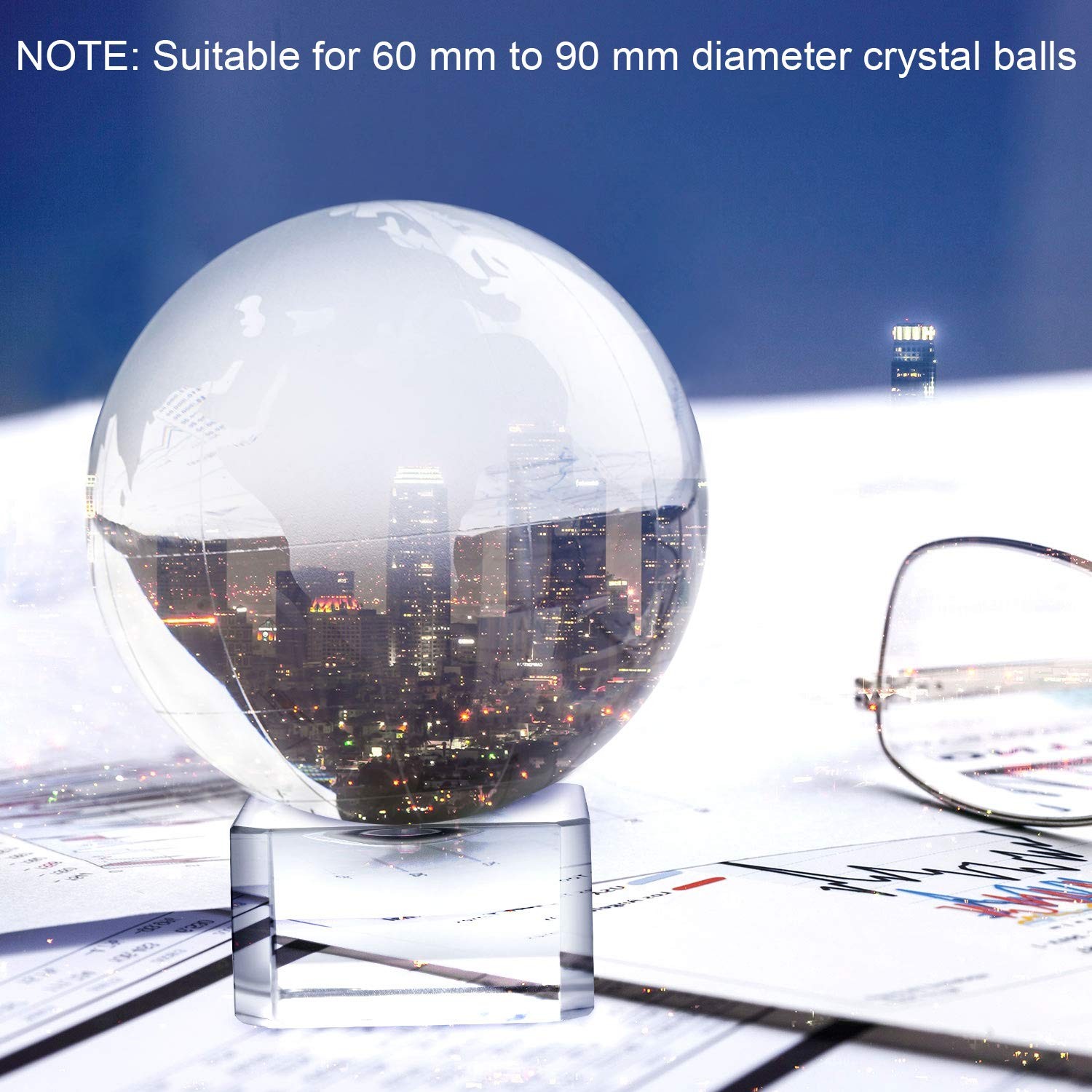 SATINIOR 2 Pack Crystal Ball Stand Clear Sphere Stand Crystal Sphere Holder Base