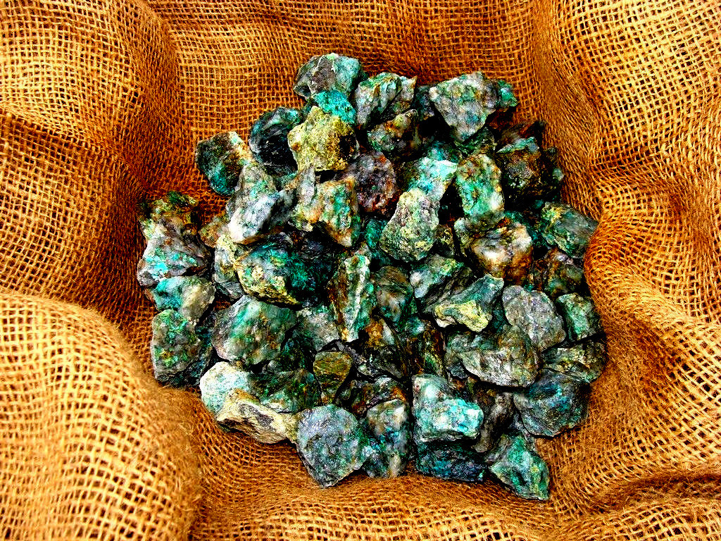2000 Carat Lots of Unsearched Natural Chrysocolla Rough + FREE faceted gemstone
