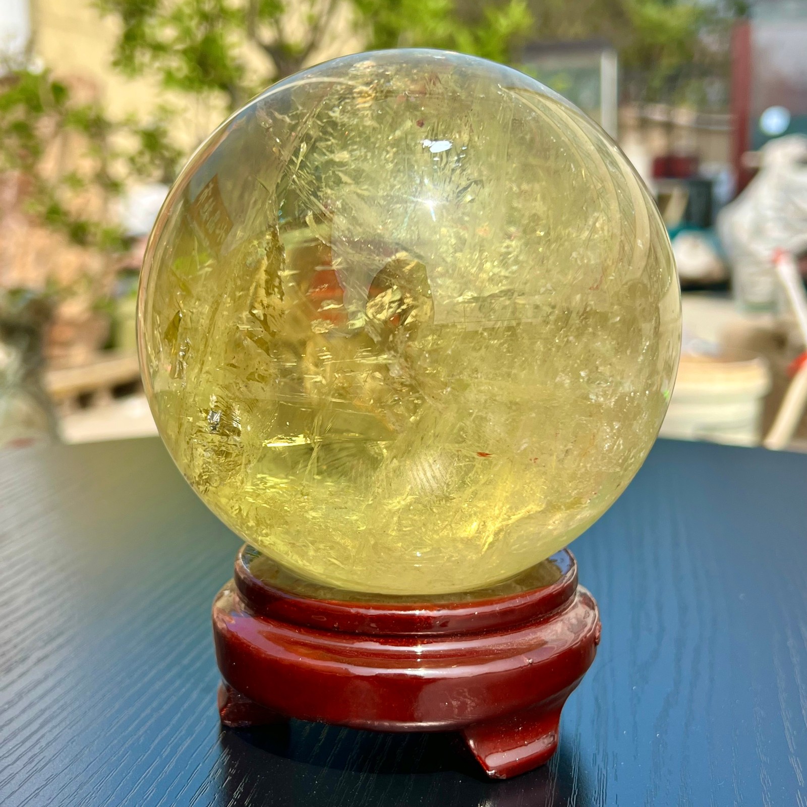 5LB Top Natural Citrine Sphere Quartz Crystals Reiki Ball Gems Decorate Gift