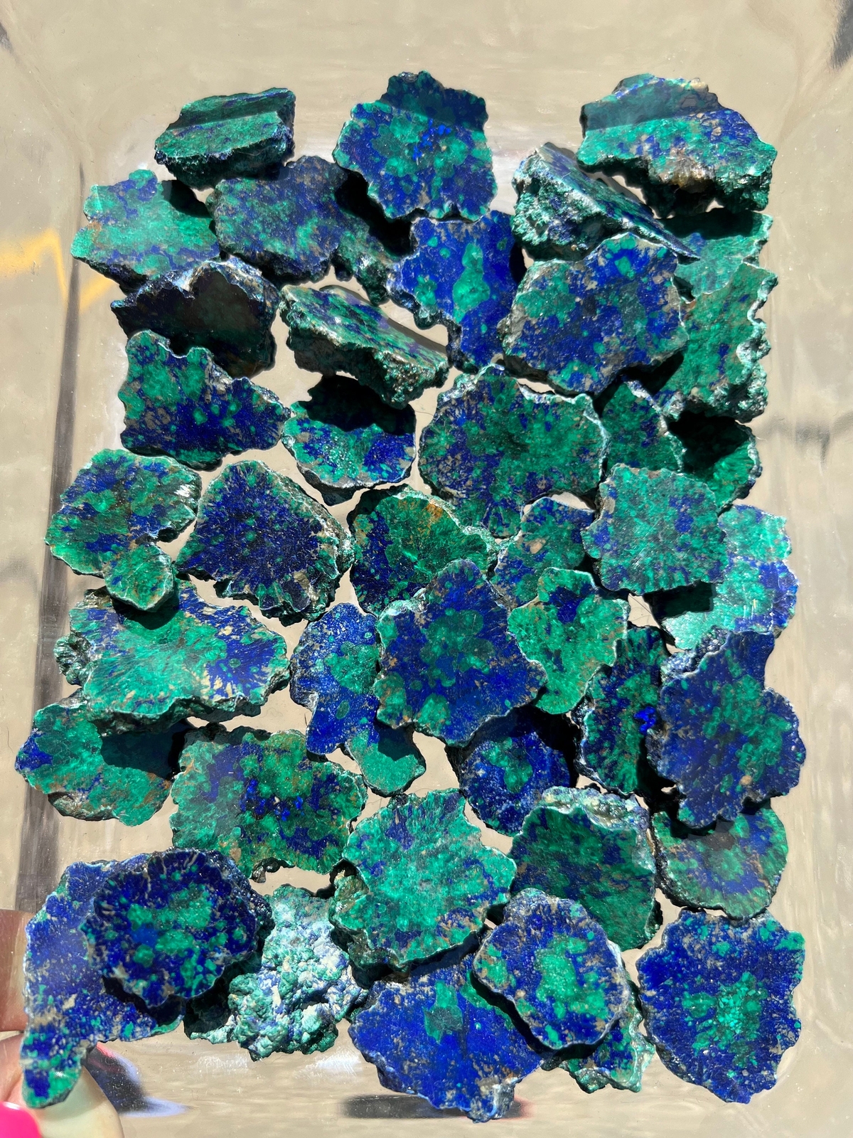 Azurite Malachite Slice Grade AAA Natural Azurite Poteryaevskoe Mine, Siberia