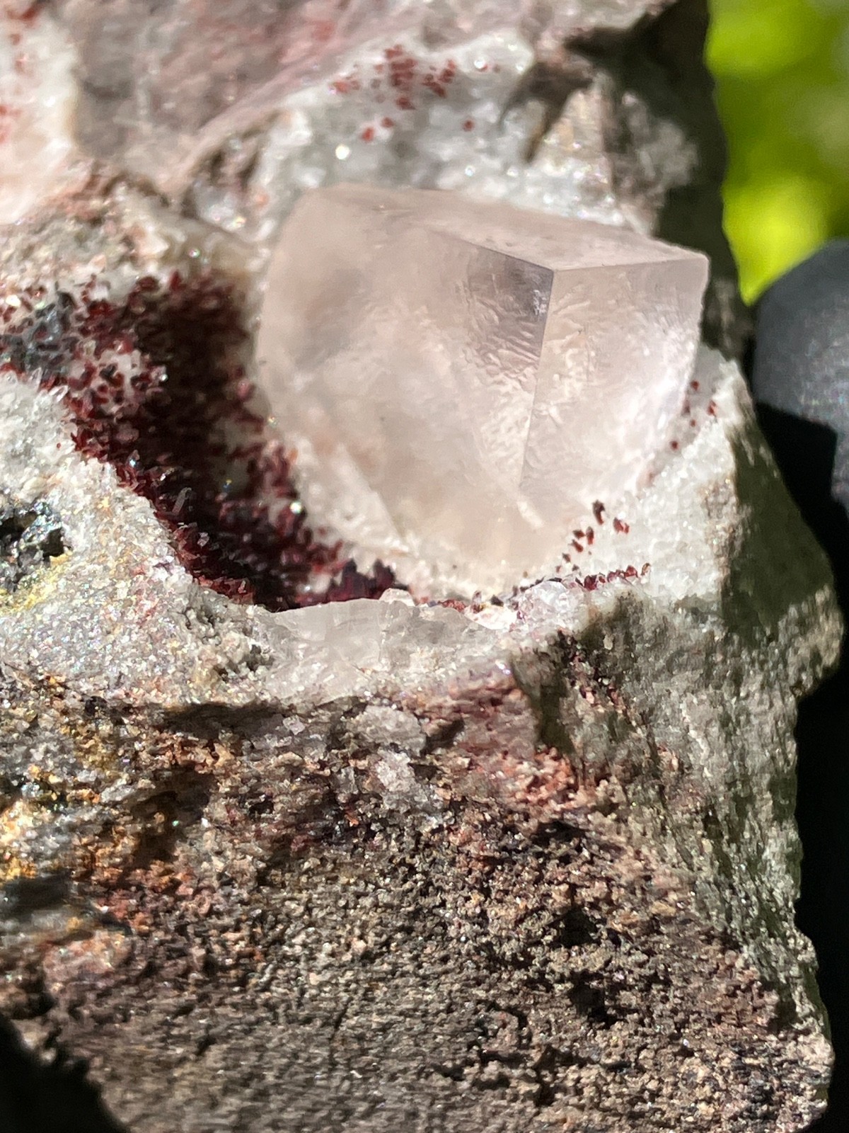 Fluorite “Red Pocket” 2007-2008 “Rare” U.V. Ojuela Mine, Mapimi, Durango, Mexico