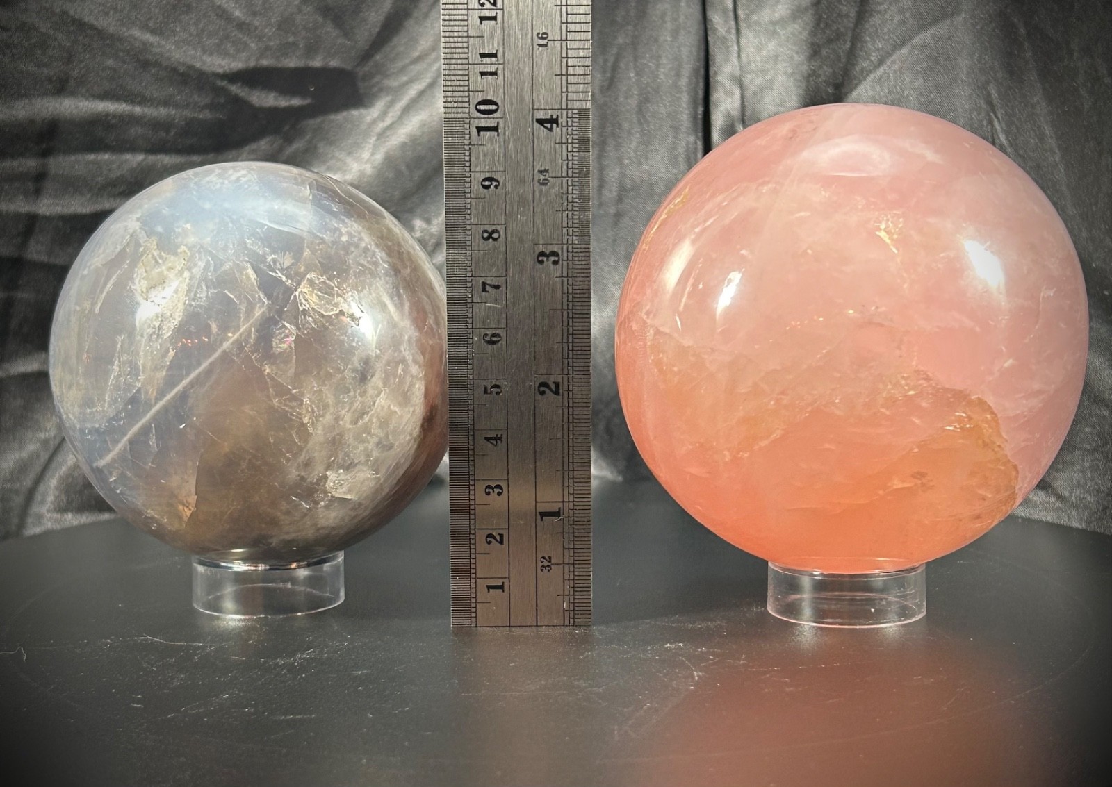 Perfectly Imperfect SALE! Blue Rose and Rose Quartz Spheres (See Details)
