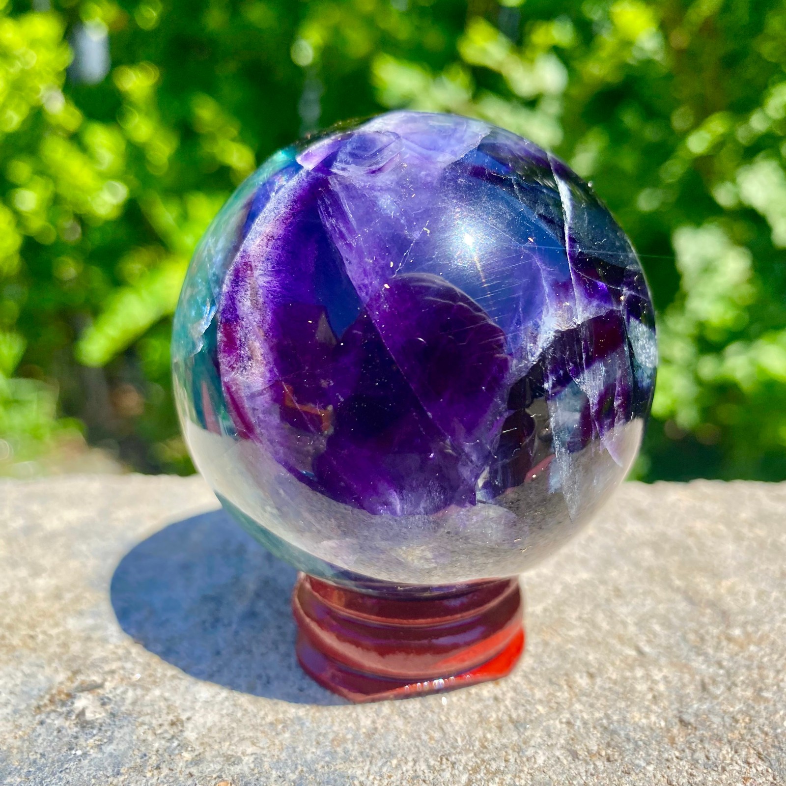 304G natural Green fluorite ball quartz crystal Sphere Reiki energy healing
