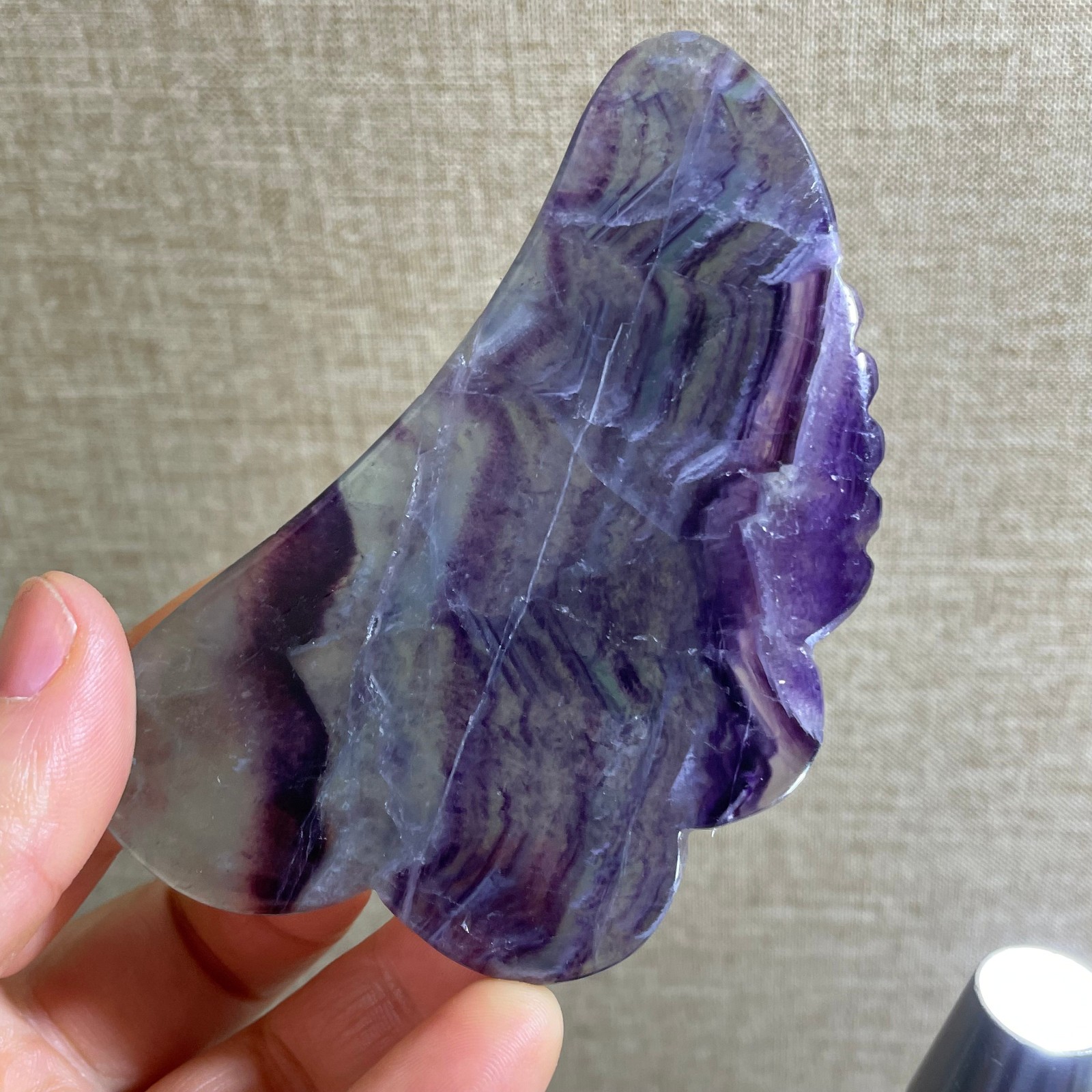 80g beautiful Rainbow Fluorite Rough stone specimens cure