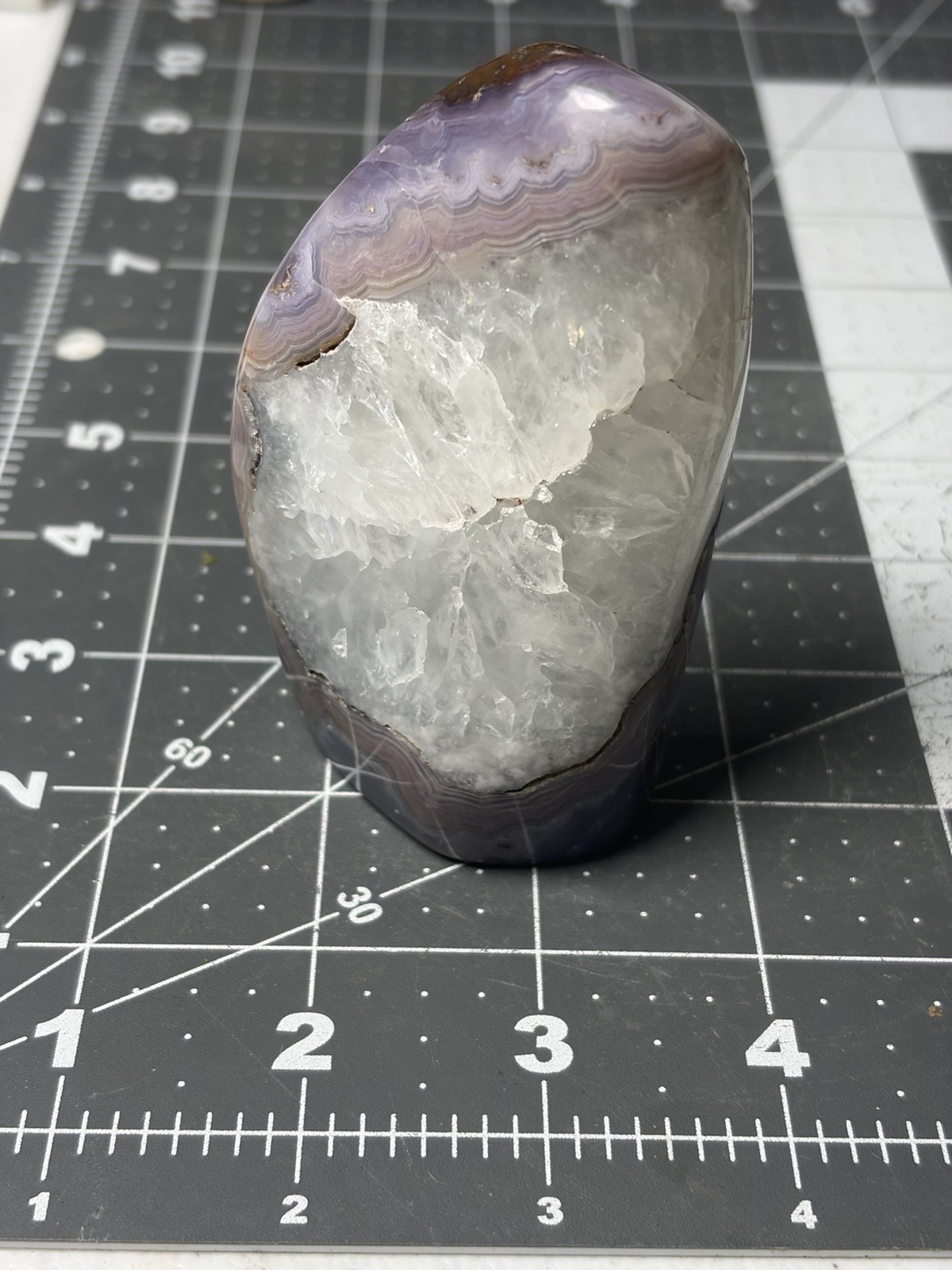 Rare Royal Aztec Lace Agate Free Form Quartz Purple Banding Handmade
