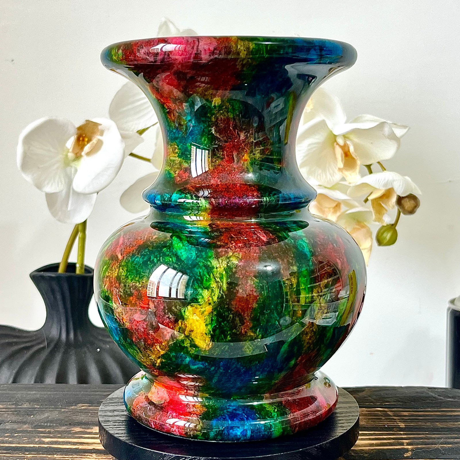 6.82LB Natural “Seven Colors Jade” vase specimen -Taiwan China