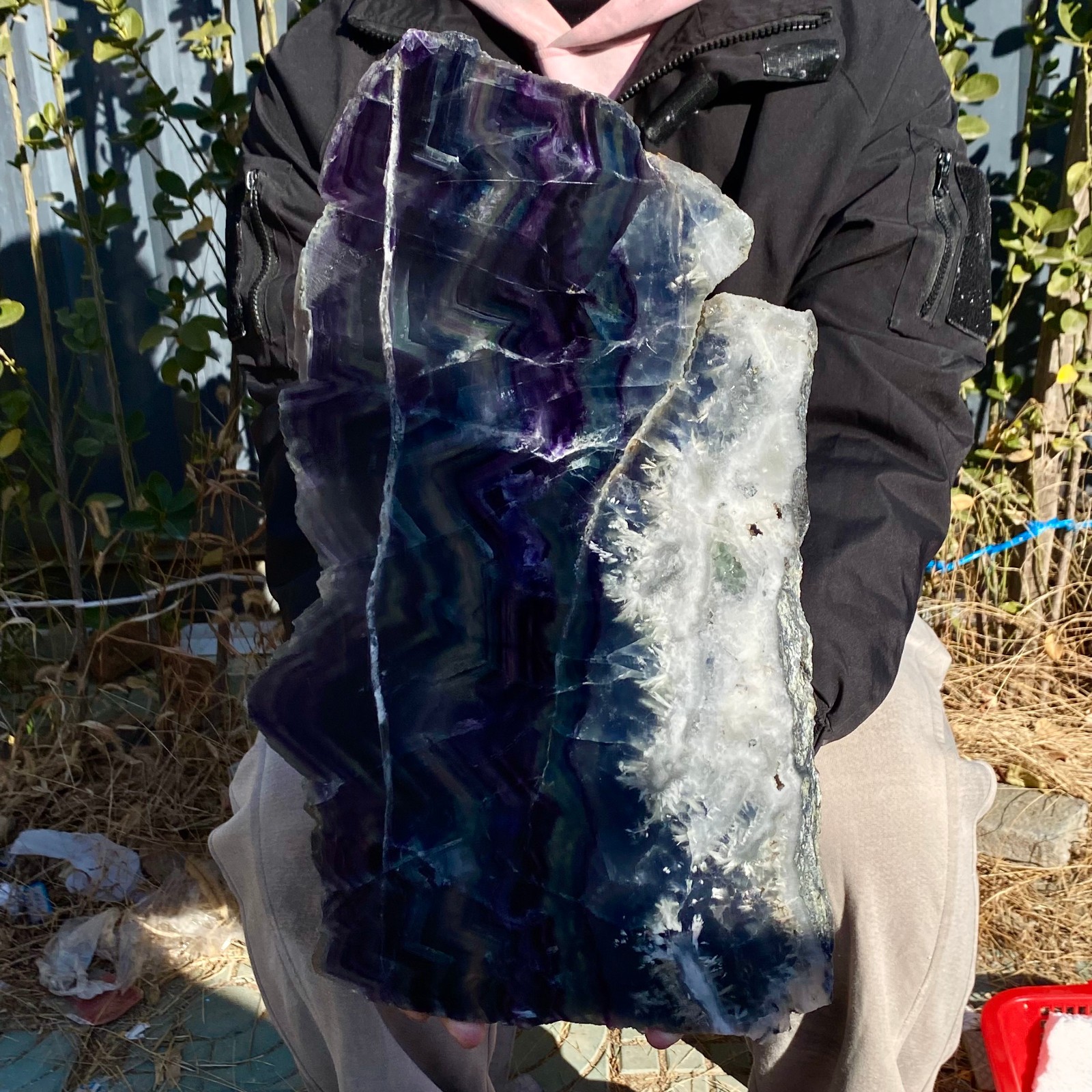 10.8LB Natural beautiful Rainbow Fluorite Crystal flake original stone specimen