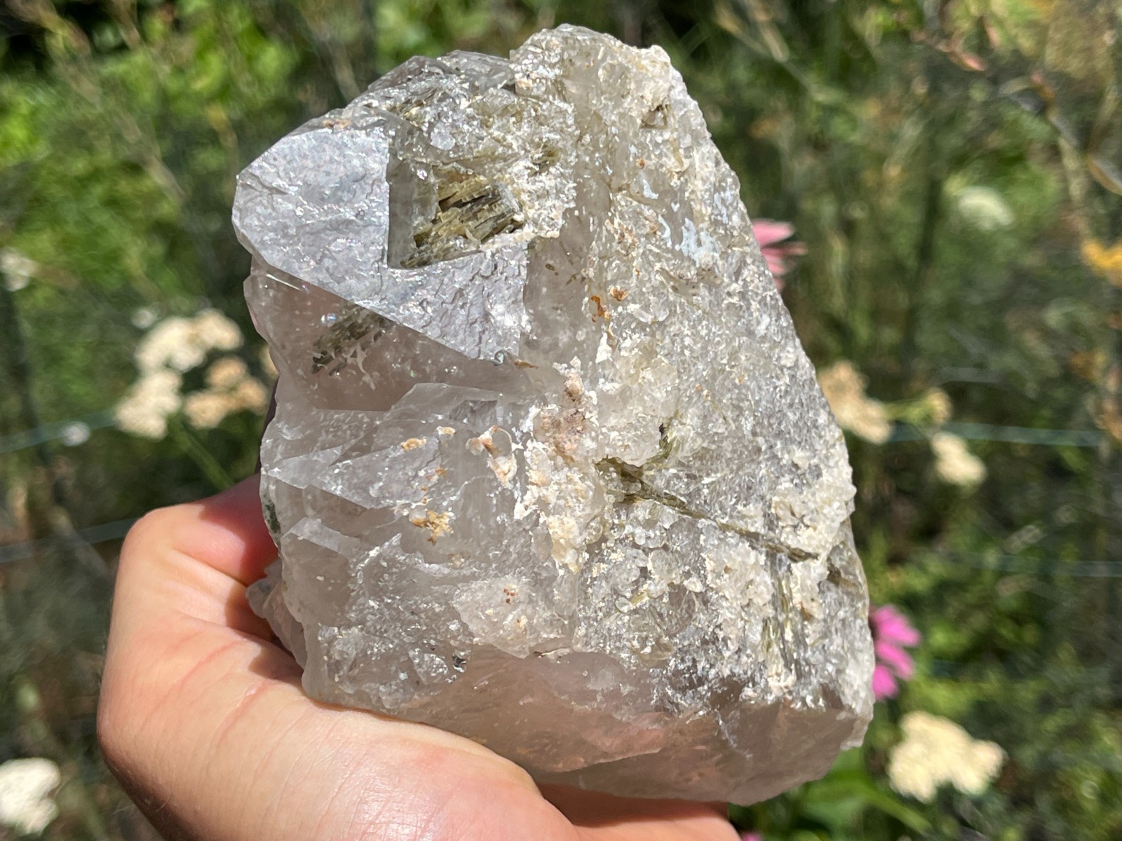 Huge Quartz Crystal included with Epidote – Murrieta, Riverside Co., California
