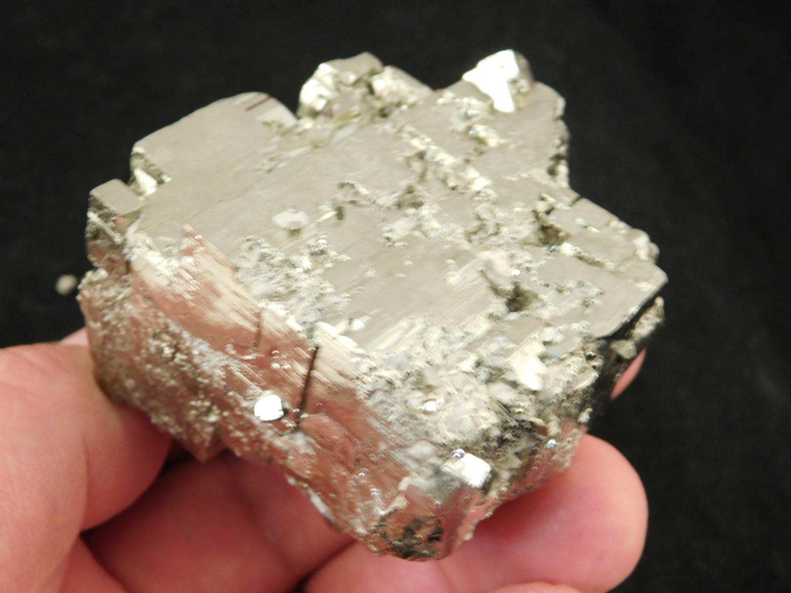 LARGER 100% Natural STEPPED PYRITE Crystal CUBE Cluster Huanzala Mine Peru 317gr