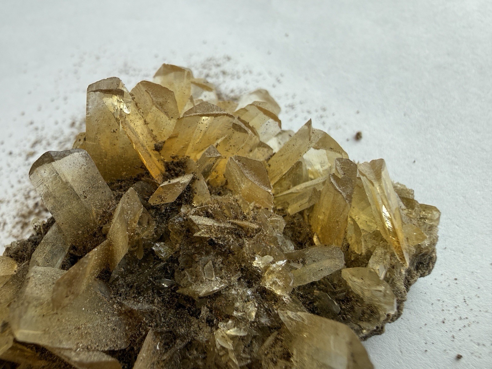 Raw Golden Honey Selenite Crystal Cluster Matrix Gypsum Mineral Specimen 62g