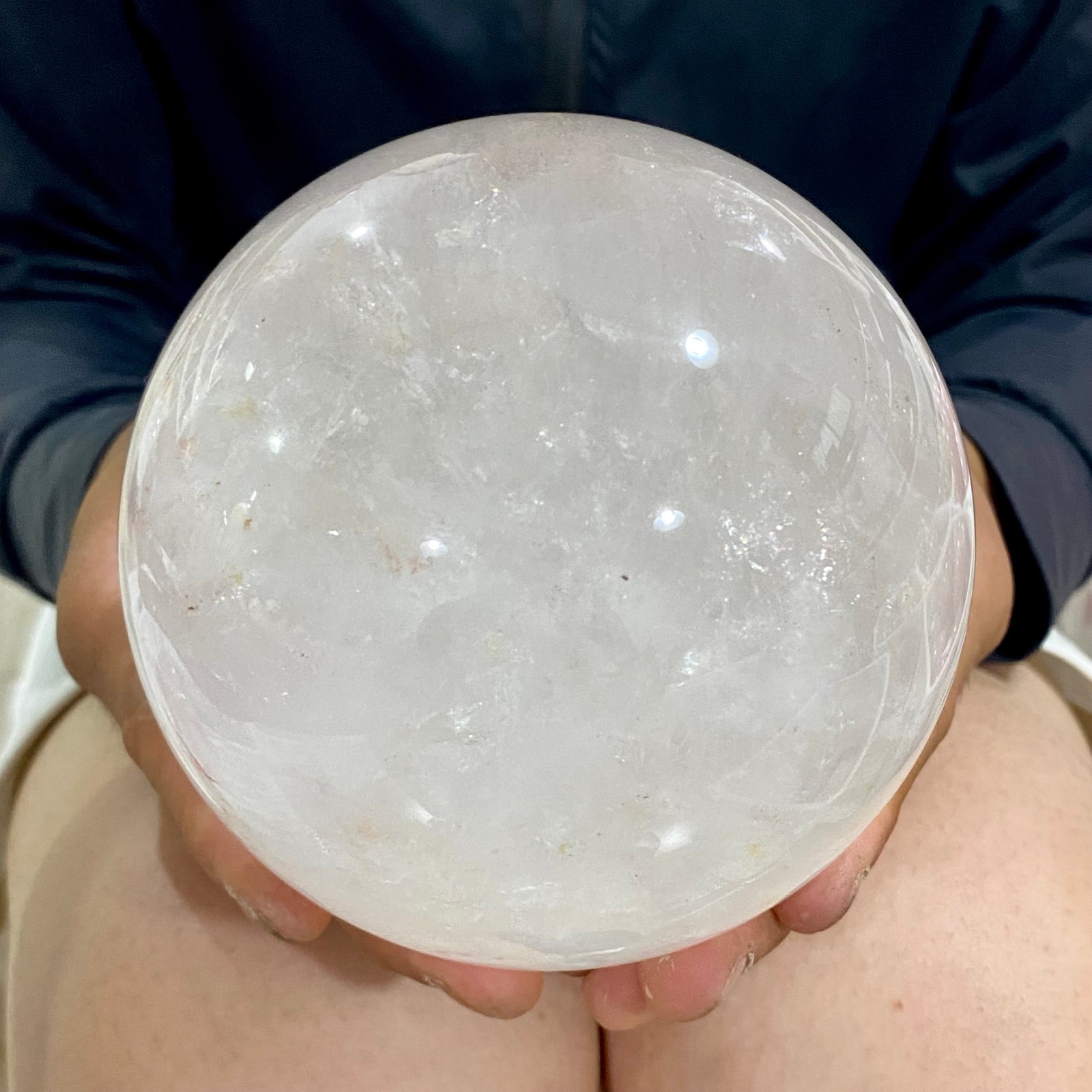 3.94LB Natural White Crystal Clear Quartz Crystal Sphere Ball Healing