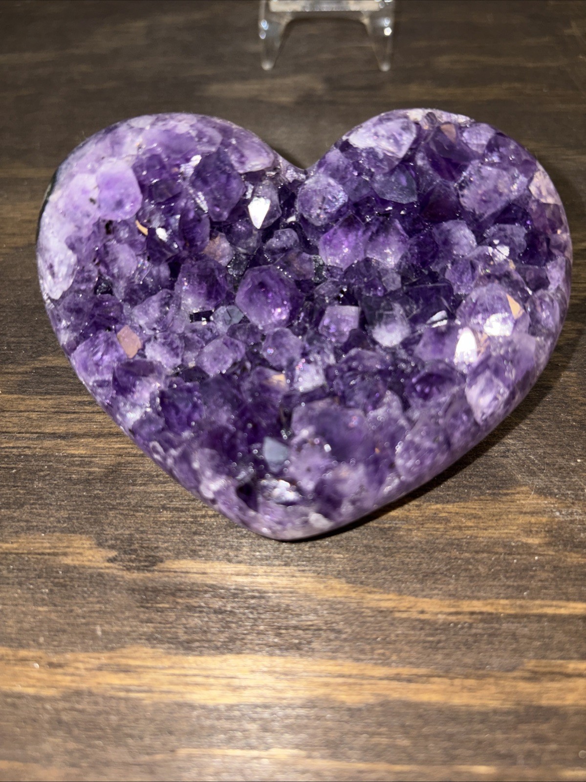 Geode Amethyst heart with Stand 3.75”