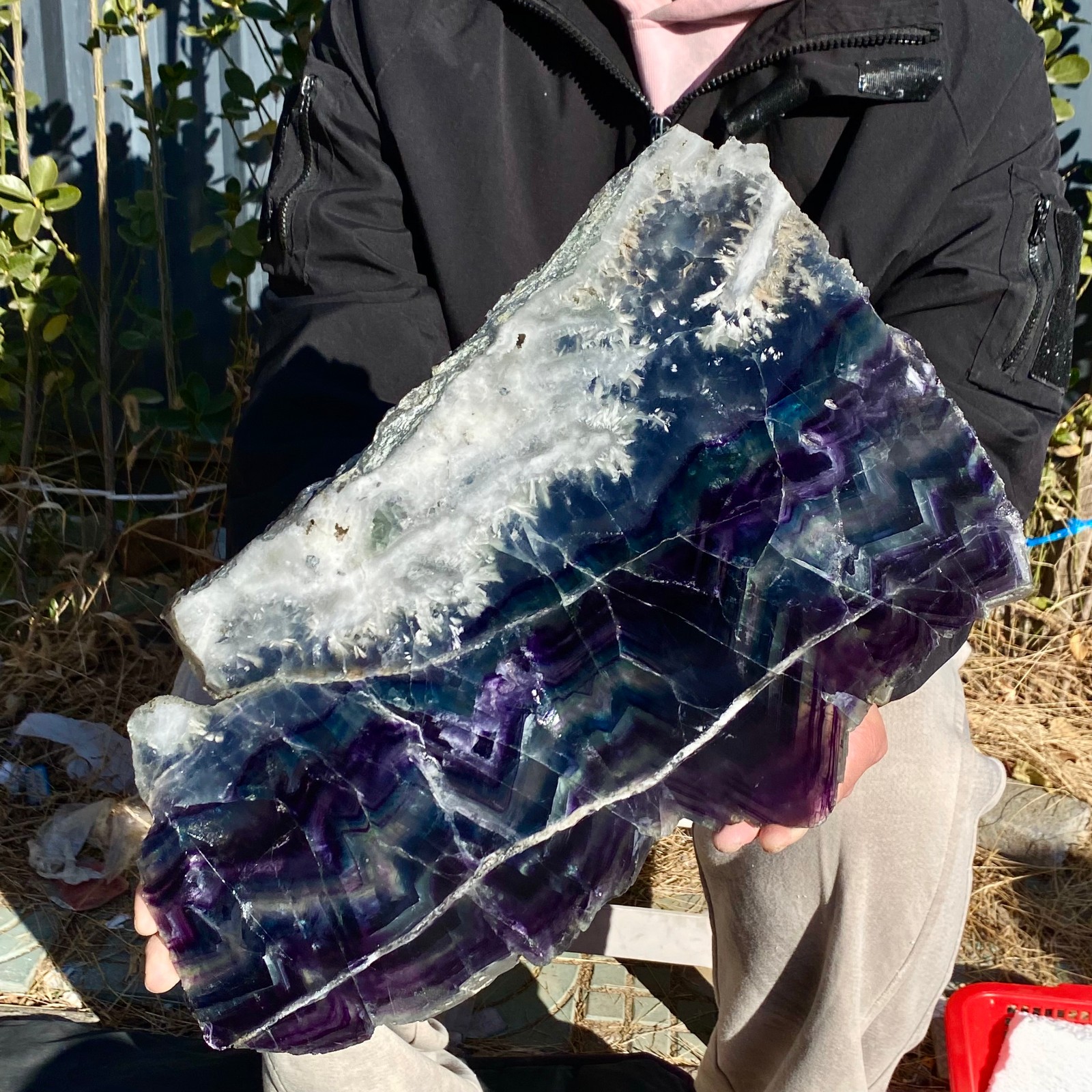 10.8LB Natural beautiful Rainbow Fluorite Crystal flake original stone specimen