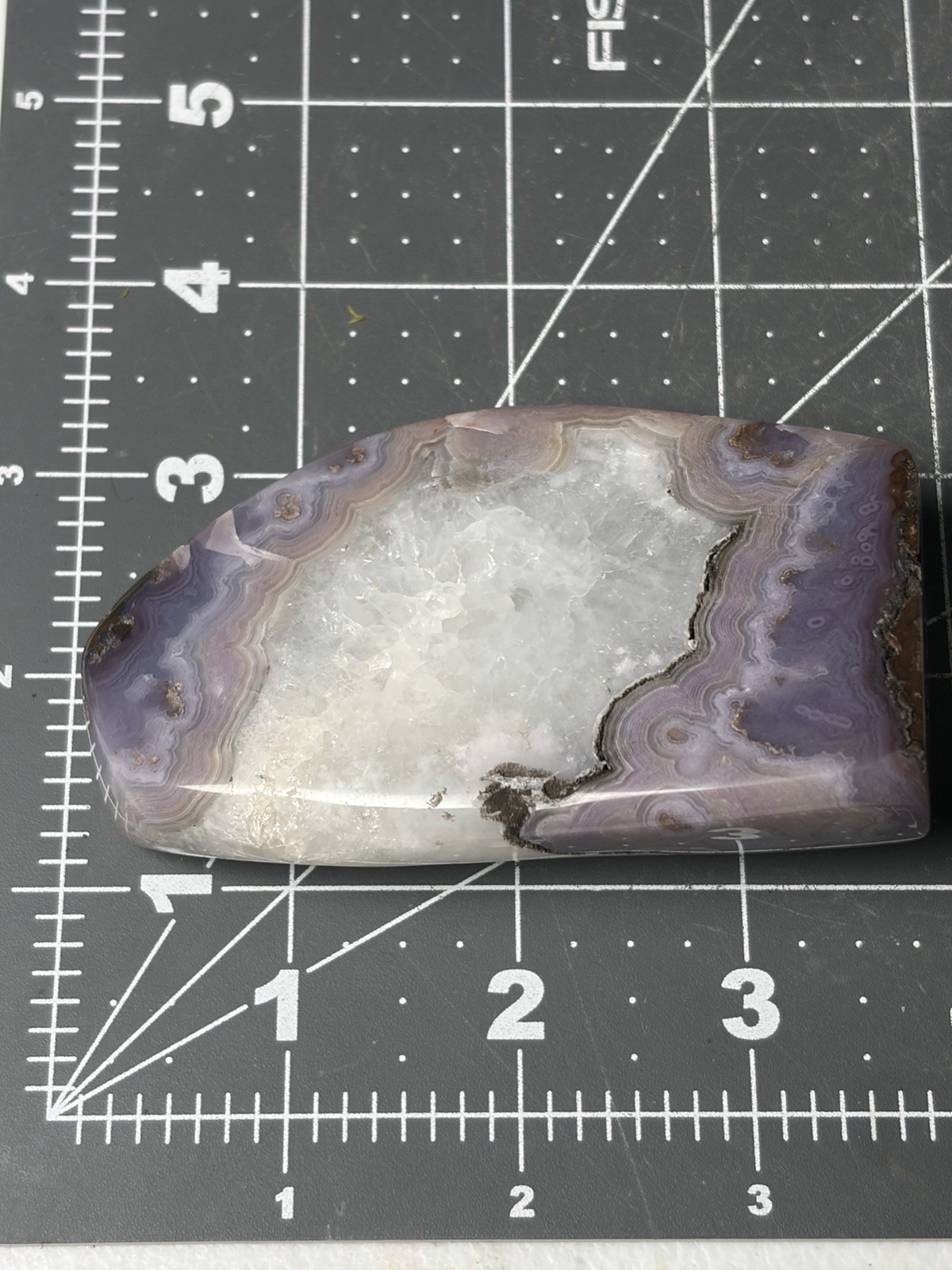 Rare Royal Aztec Lace Agate Free Form Quartz Purple Banding Handmade