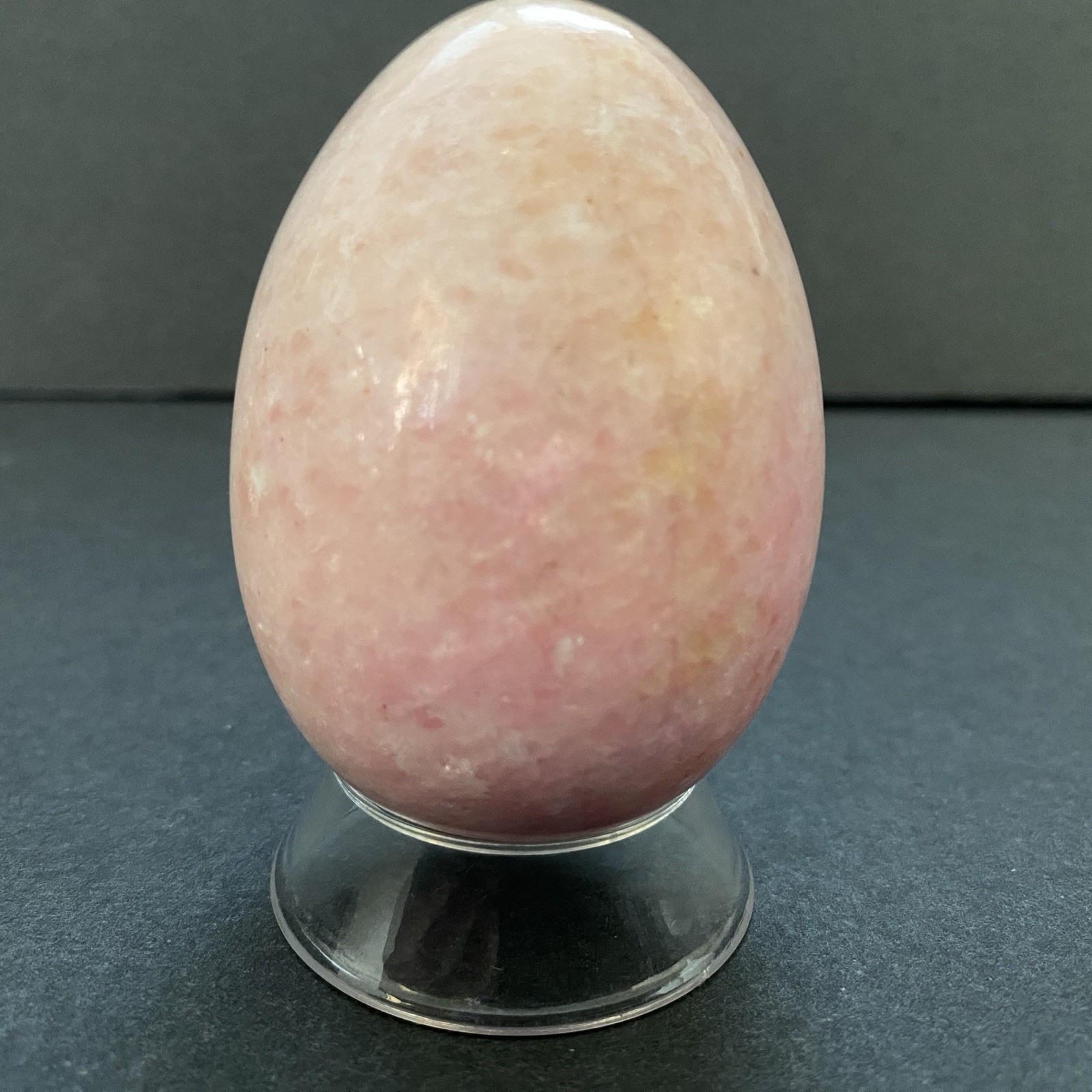 Natural Onyx Stone Egg With Stand Hand Polished Banded Agate Calcite Crystal