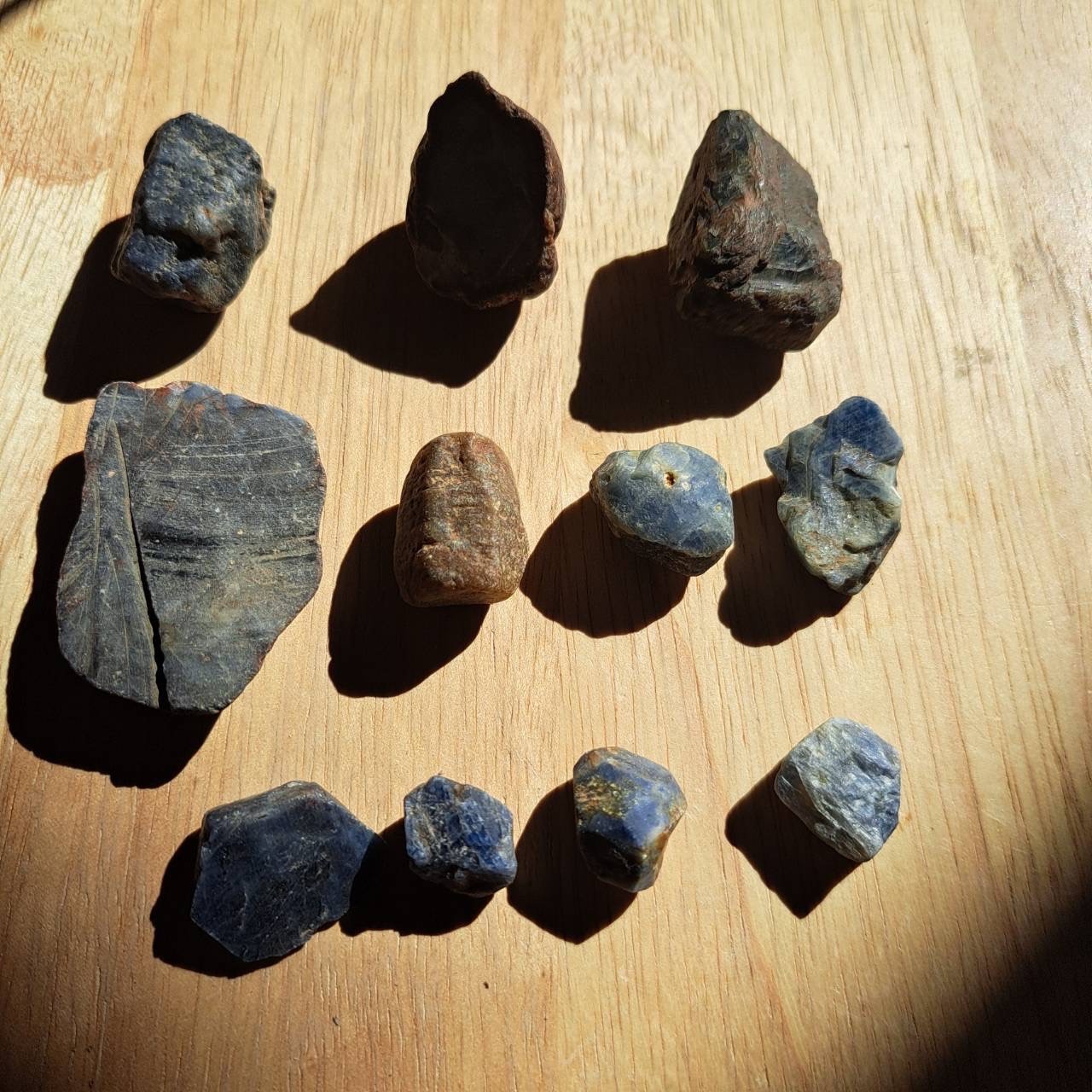 Natural Burmese Sapphire Rough Mogok Burmese Natural Unheated lot 11pcs.158grams