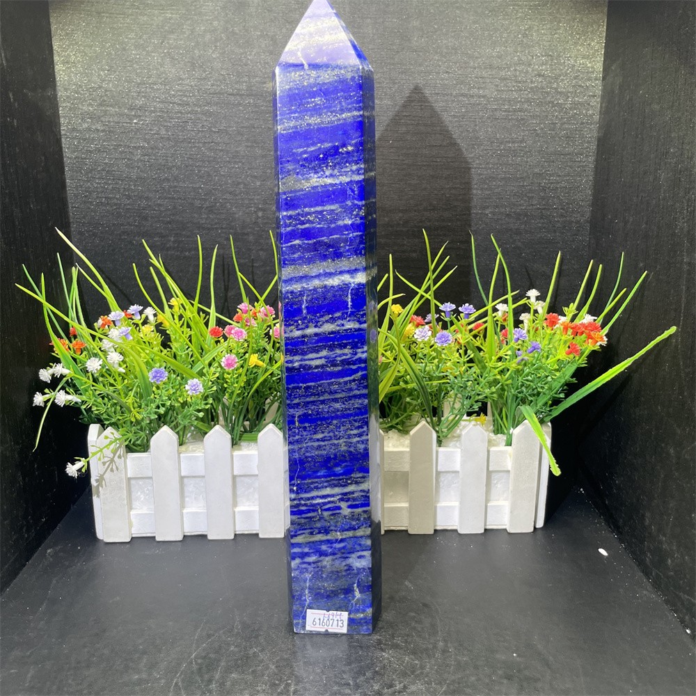 3.7LB 12.9″ Natural Lapis Lazuil Obelisk Tower Crystal Quartz Reiki Healing