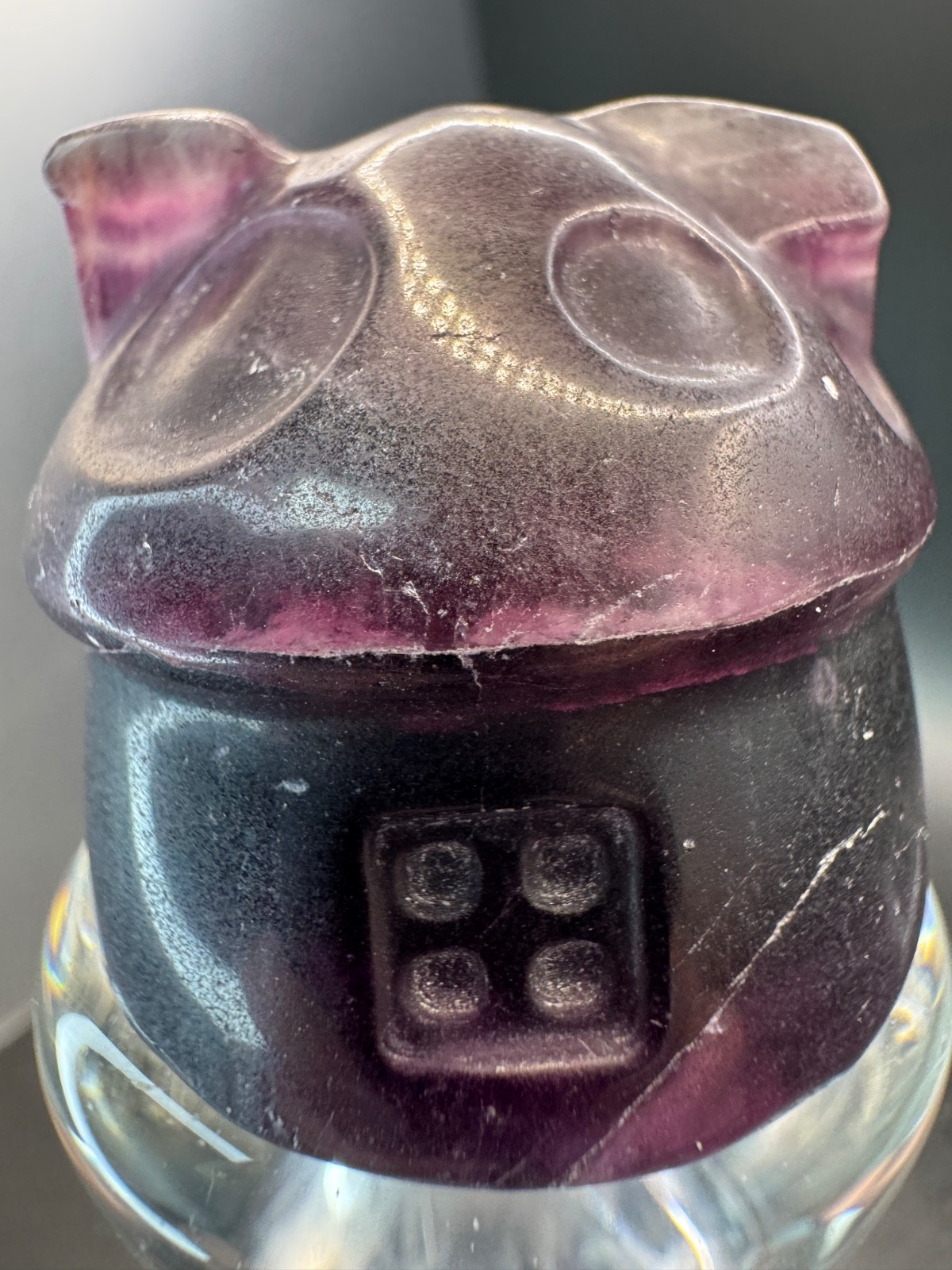 6399 Purple Fluorite Carved and Polished Fairy House 125g