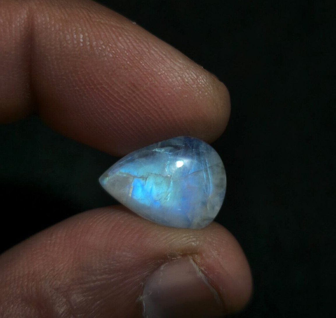 Rare Rainbow Moonstone Pear Shape Size 19×10.50×5 mm Loose Gemstone For Jewelry