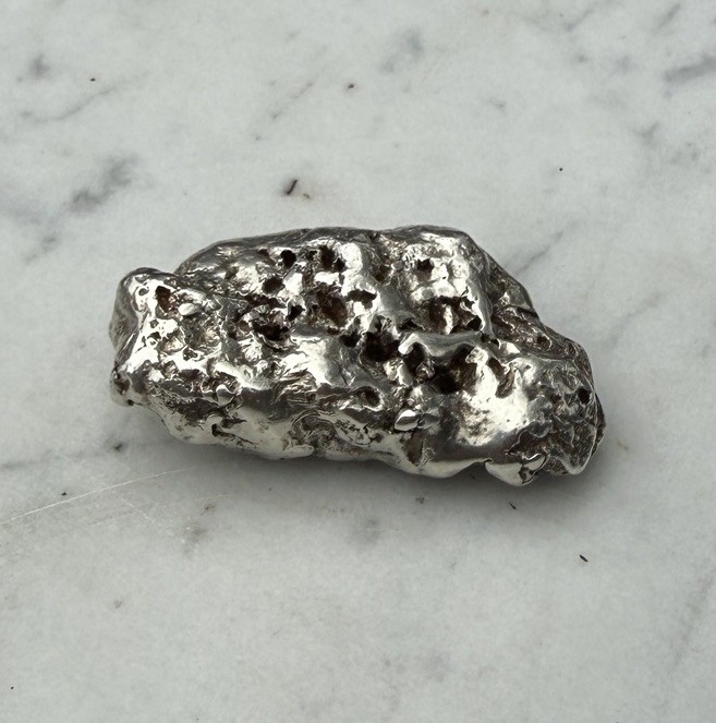 35.7 G. Seller Made Sculpted .900 Fine Silver Nugget Native Silver Replica 1 OZT