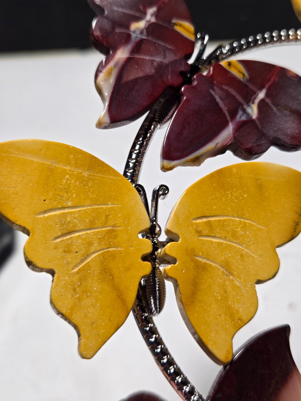STUNNING BUTTERFLY MOOKAITE SPHERE HOLDER (2 spheres included) – BEAUTIFUL!! P45