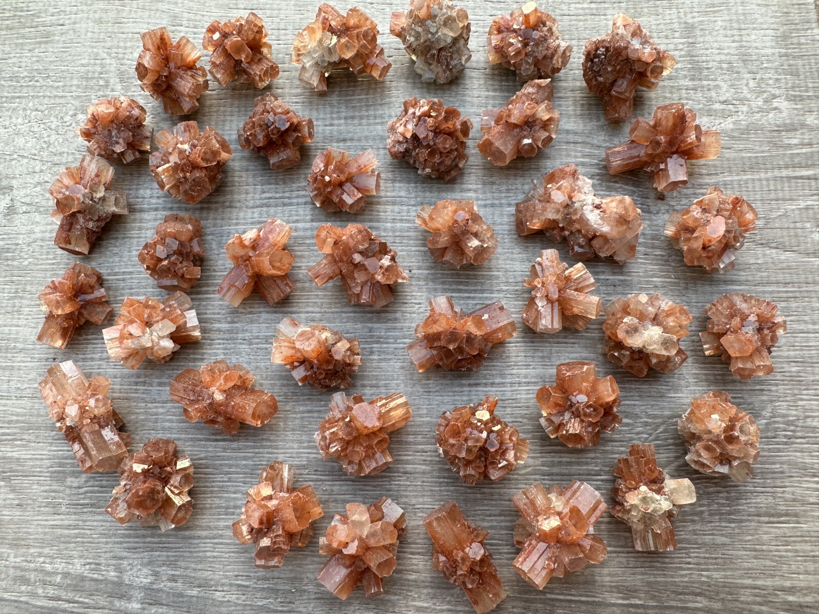 7-10 pcs Box Aragonite Clusters Collection,Grade A++ Mini Aragonite Star Crystal