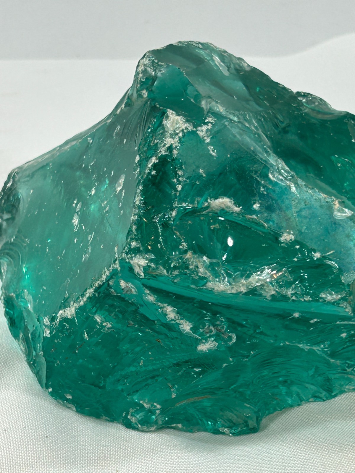 Large Aqua Blue Slag Glass Chunk Gullet Stone Decor Display Metaphysical 5lbs