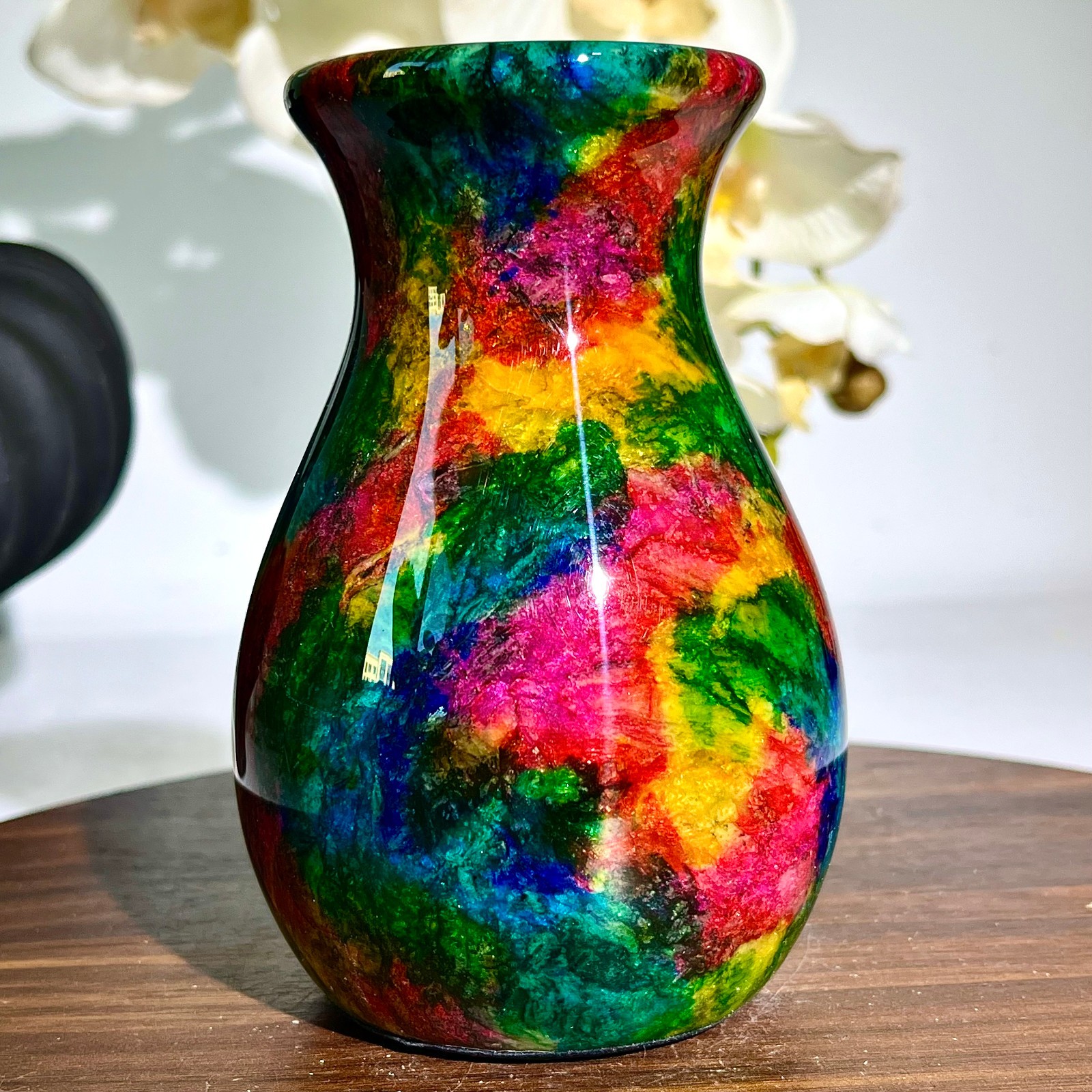 485G Natural “Seven Colors Jade” vase specimen -Taiwan China