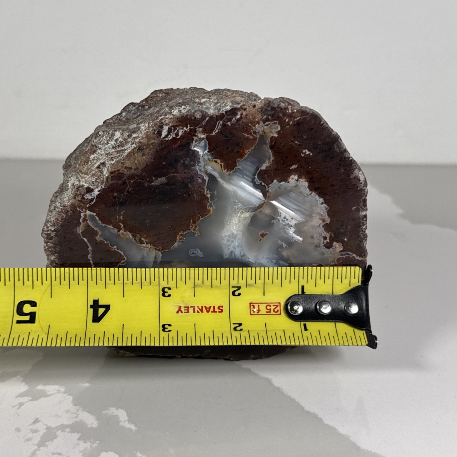 Raw/POLISHED/DOUBLE “ Half Egg” Shaped Brown And White ~Very Unique*