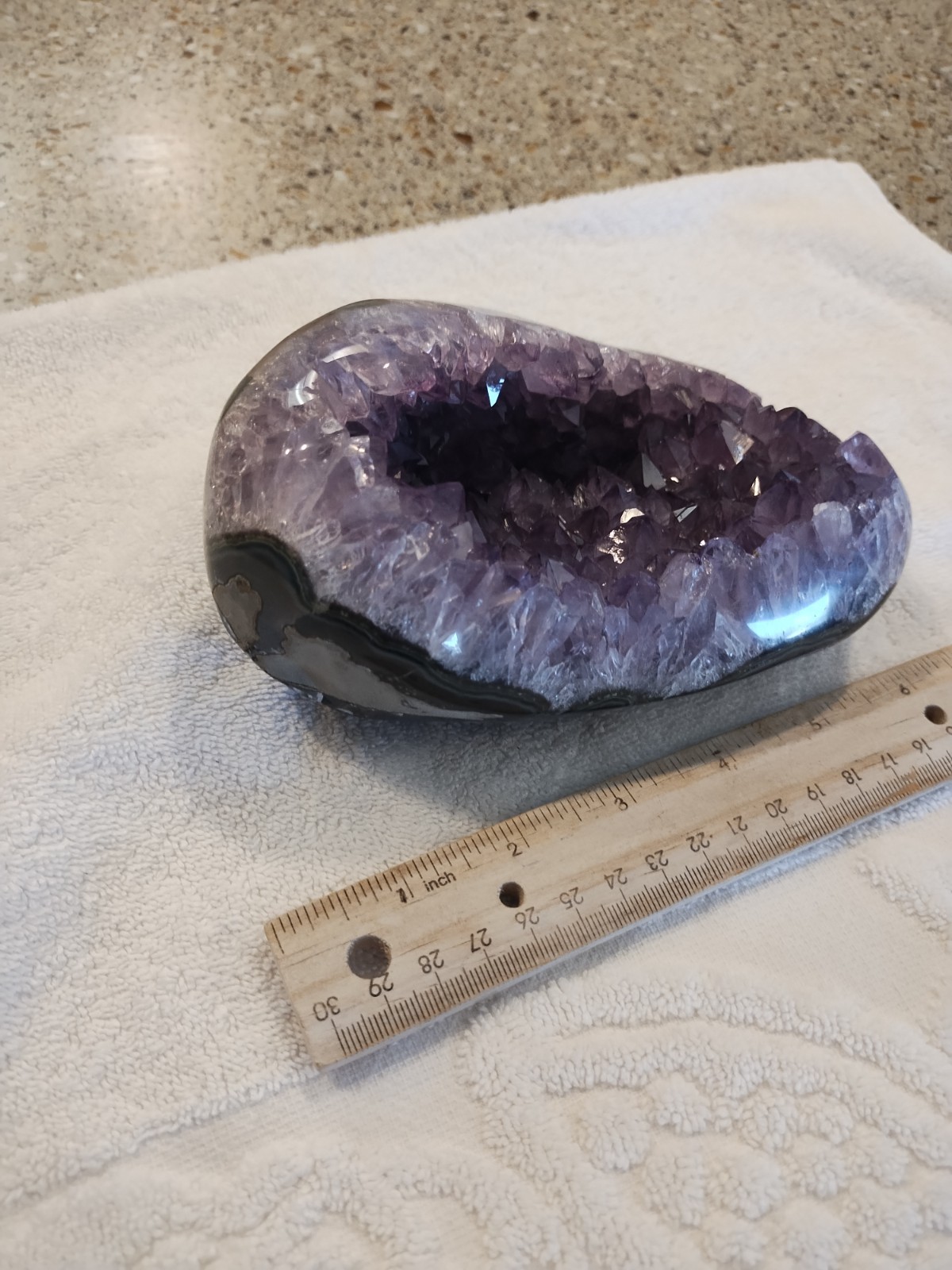 Amethyst Display Piece Uruguay 2.8 Pounds, 1293 Grams, Polished, 6in X 4in X 3in