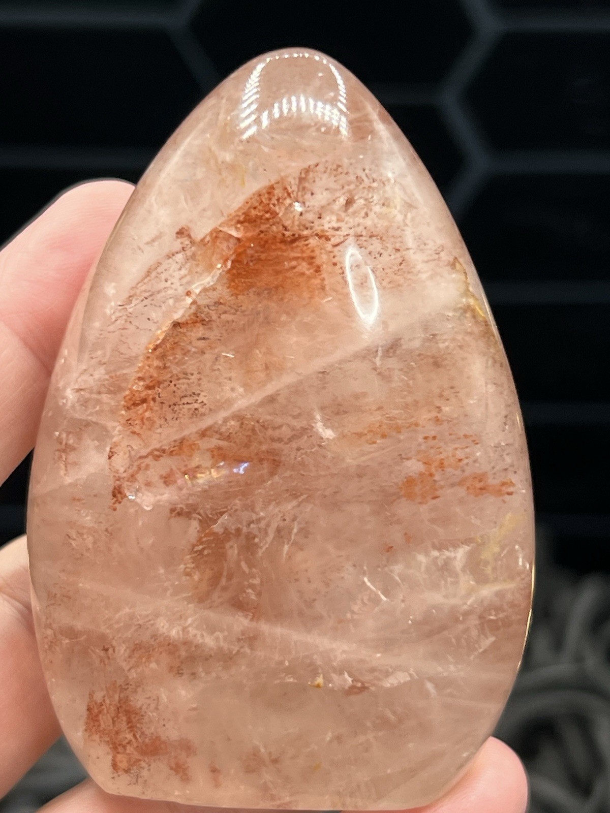 Fire Quartz Free- Forms Opaque clear w/ hematoid Free ship