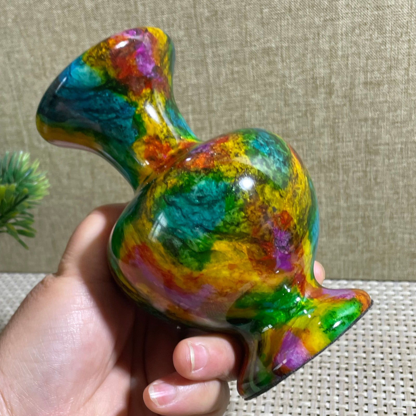 850g Seven Colors Jade vase specimen Decorative -Taiwan China