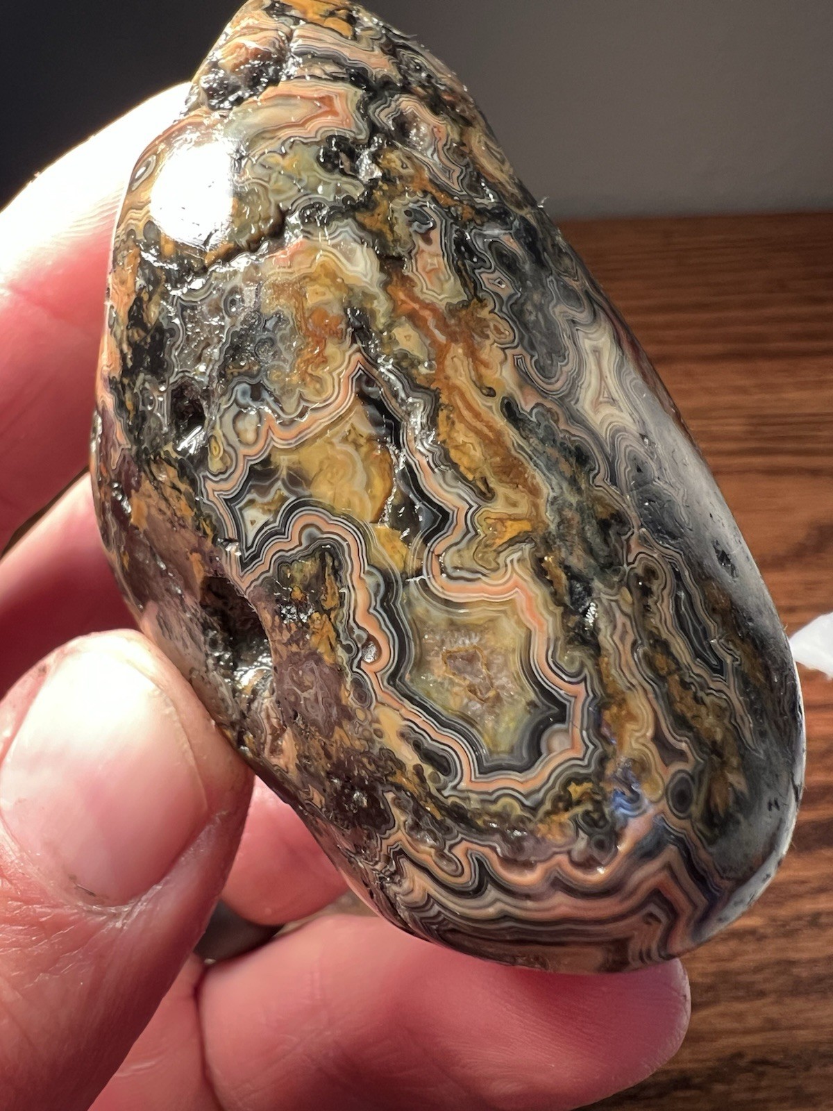 Very Nice Museum Quality Nebraska Fairburn Agate 5.25 oz 2.75×1.5×1.5”