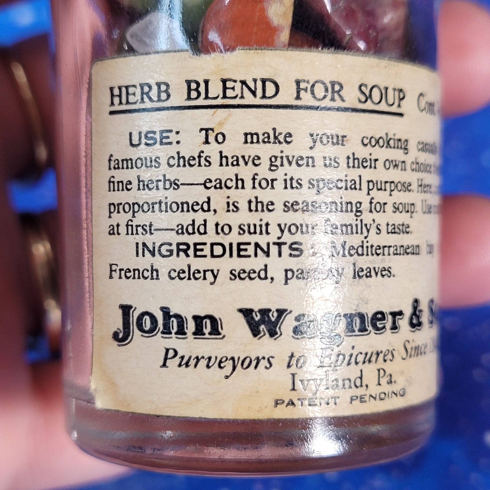 4oz Mixed Crystal Small Tumbles in Vintage Apothecary Glass Jar Wagner Spice