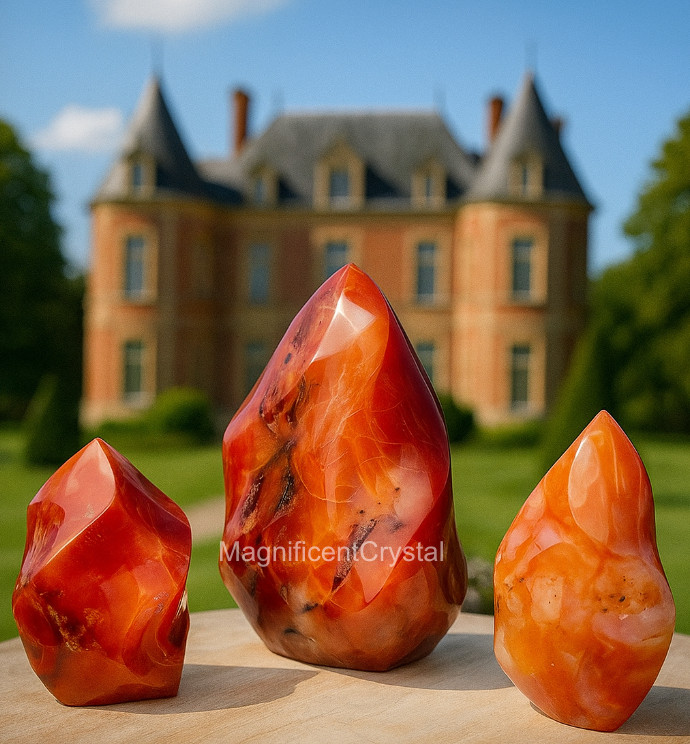 Natural Carnelian Flame Stone of Manifestation Healing Home Decor Energy Gifts