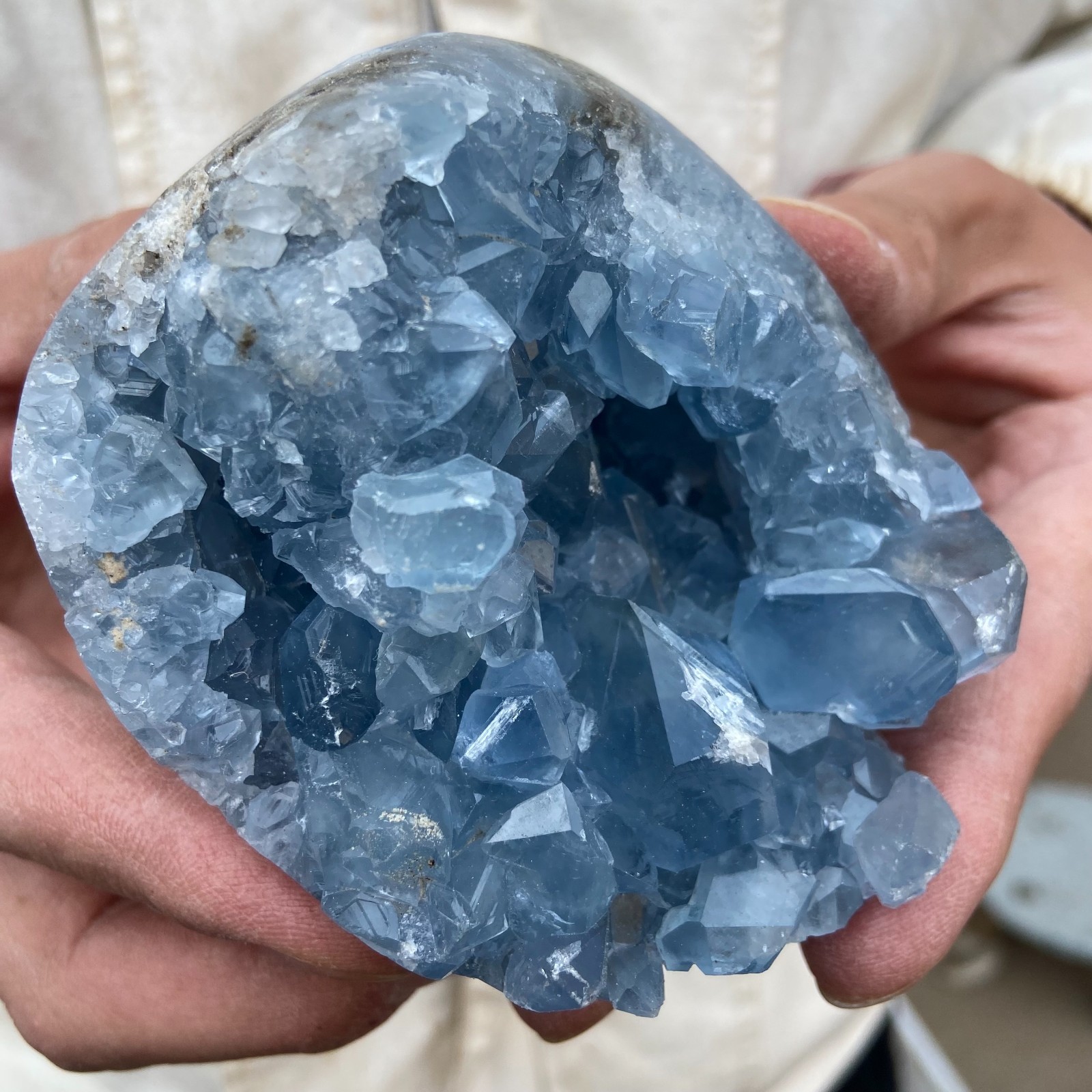 1.8lb Natural blue Celestite Crystal Quartz Cluster Rough Specimen Healing