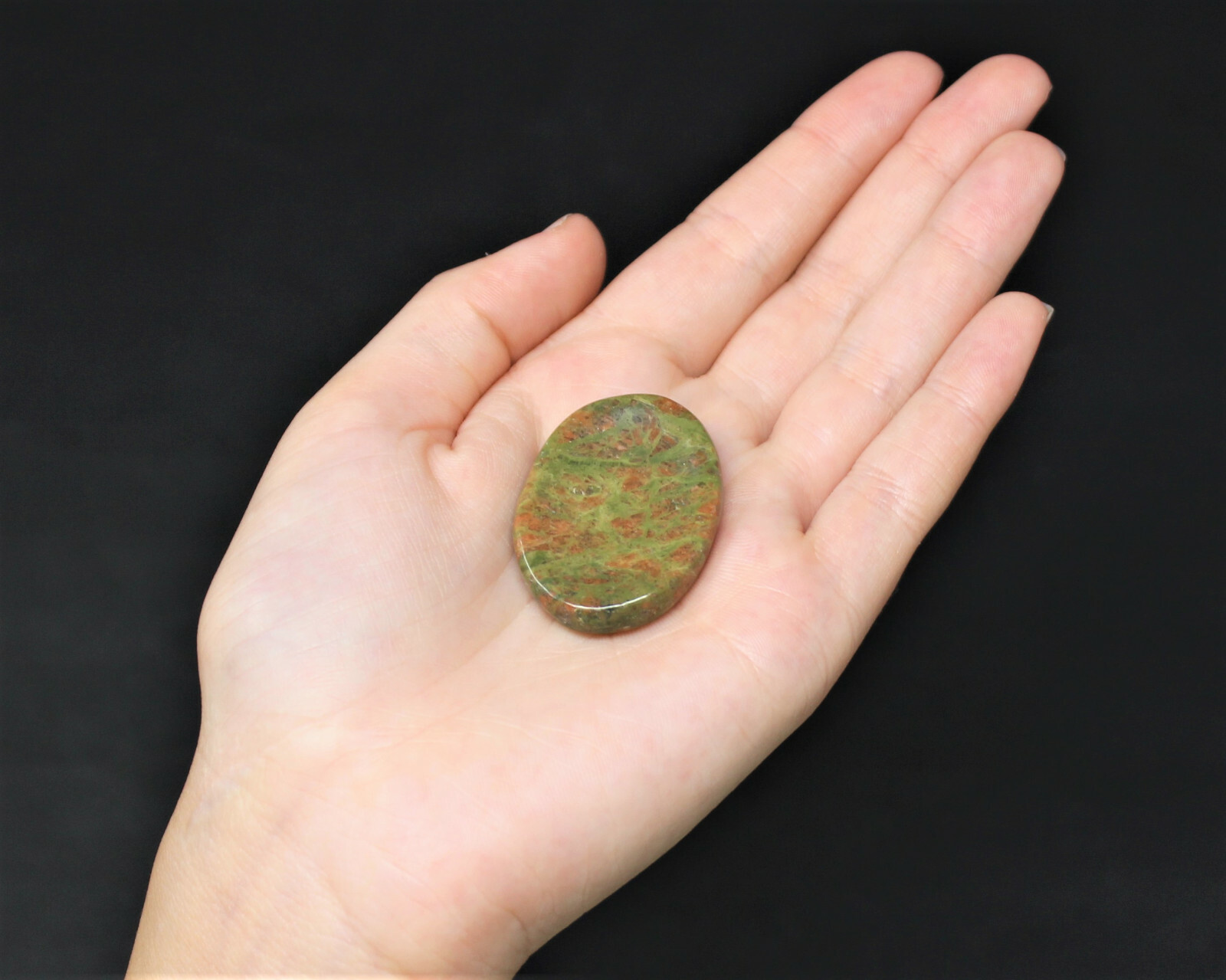 Unakite Worry Stone (Smooth Polished Pocket Gemstone, Unakite Palm Stone)
