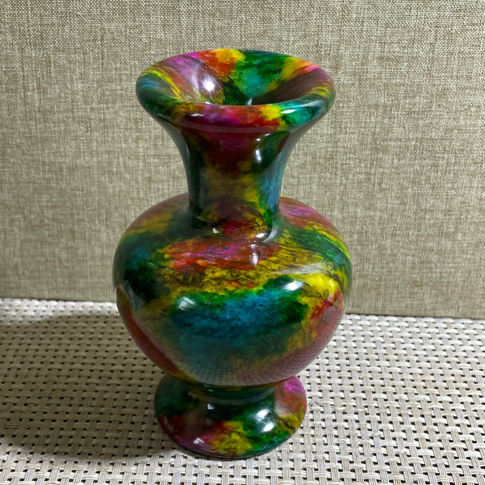 828g Seven Colors Jade vase specimen Decorative -Taiwan China