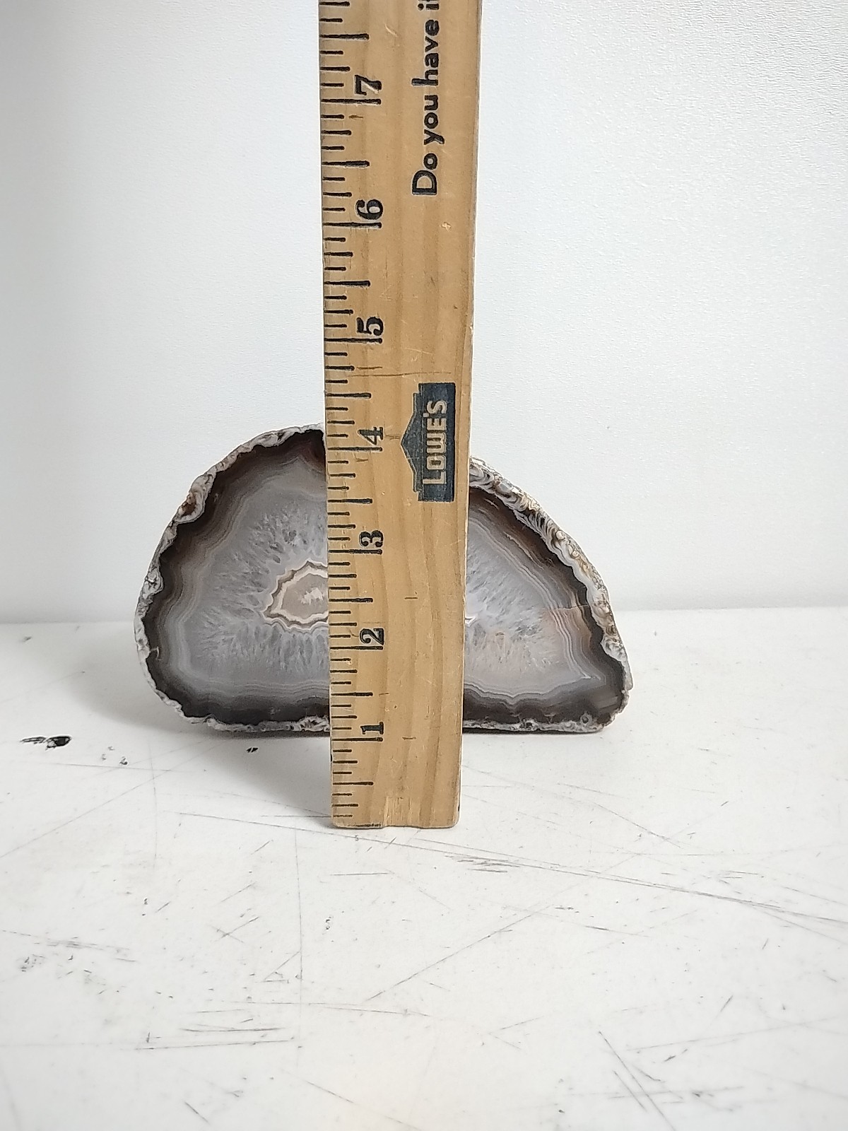 Geode Half Cut and Polished Origin Unknown White/Clear/Brown – SEE PICS!!!