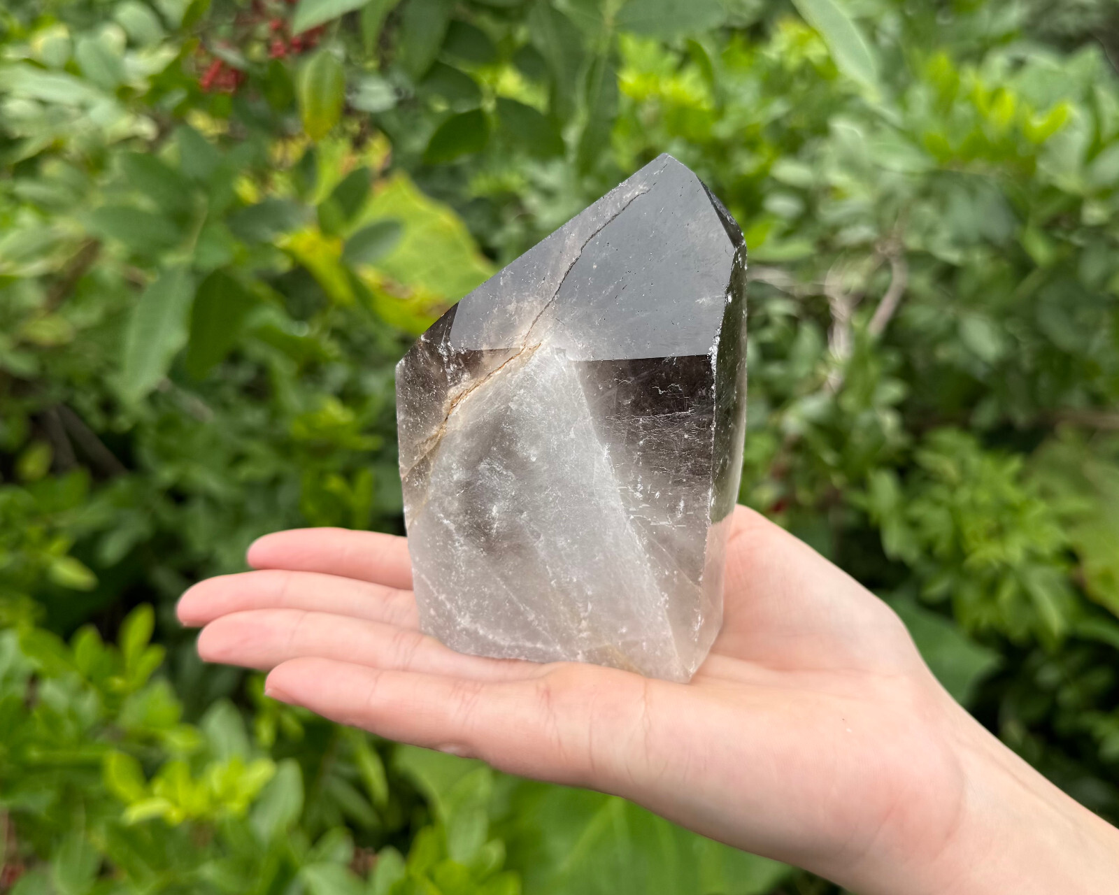 LARGE Smokey Quartz Crystal Point with Cut Base – Smoky Quartz Crystal Points