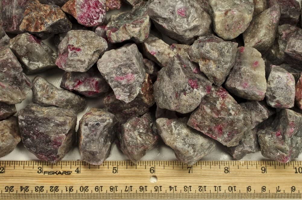 1 lb Ruby in Quartz Rough Stones-Natural Crystal Mineral Rock Specimens Tumbling