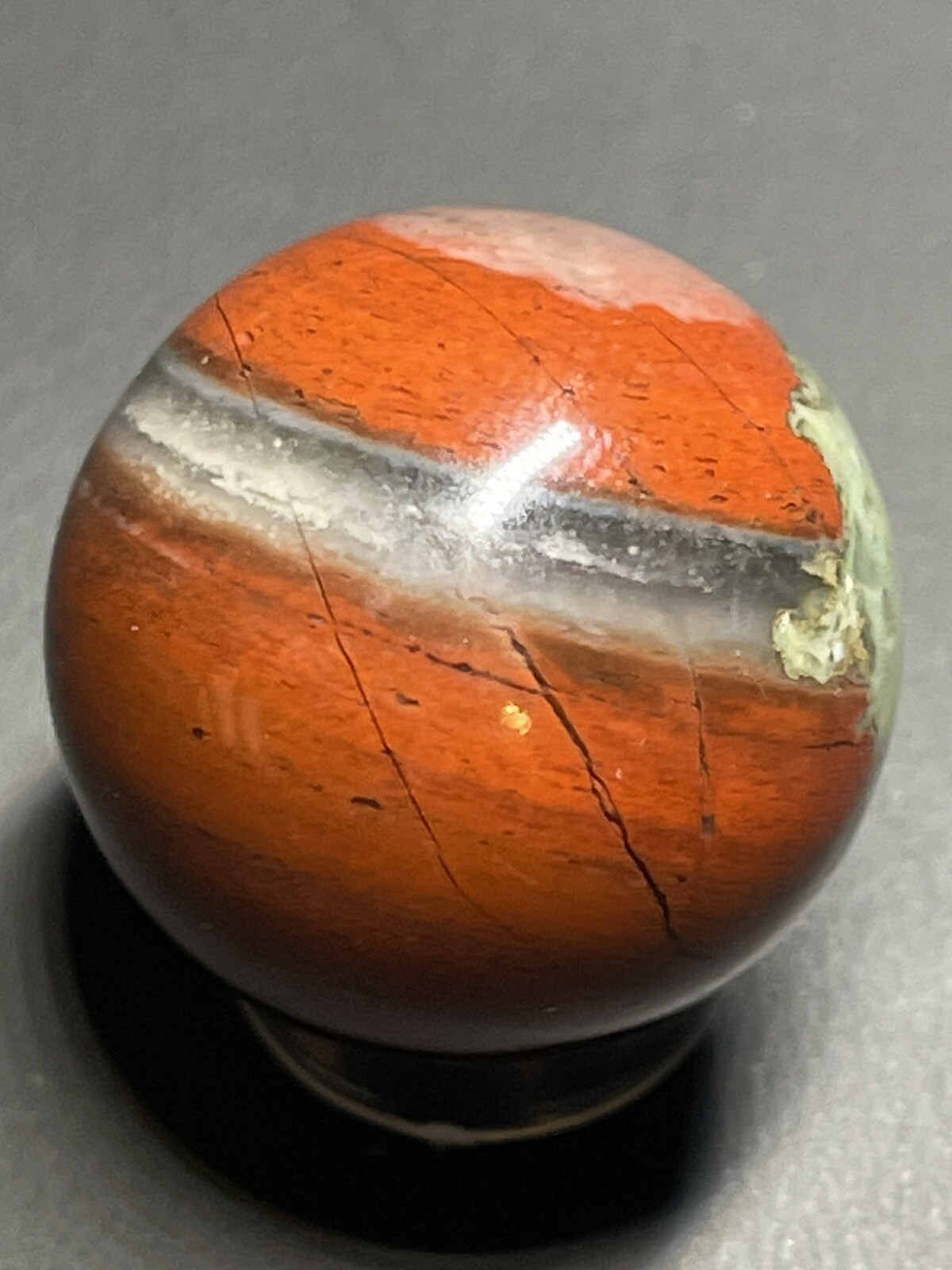 African Bloodstone Mini Sphere Orb Ball Marble 23.8mm 19g