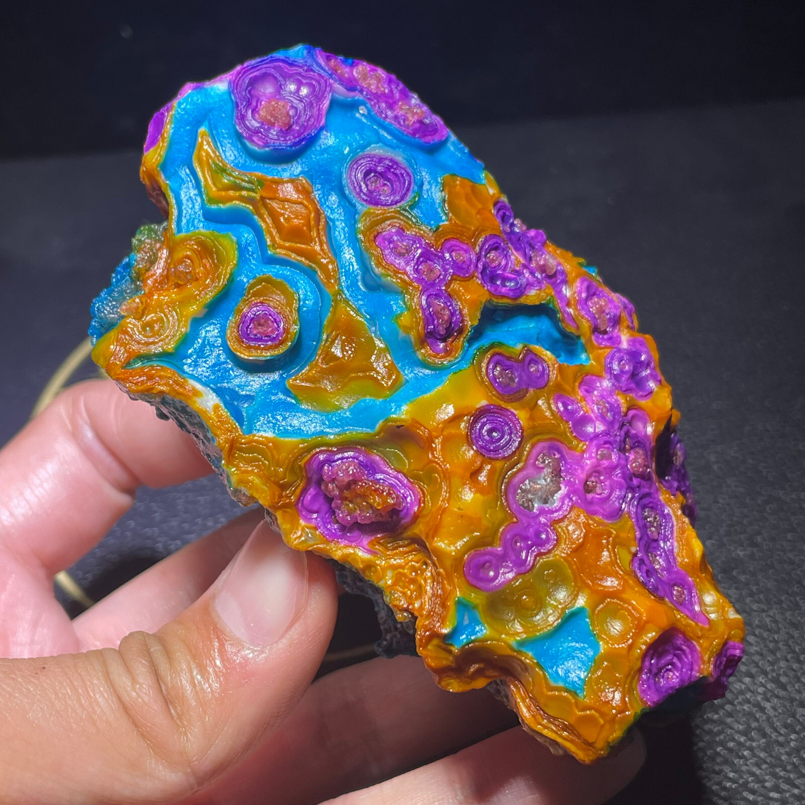 310g Natural Calcified Agate Eye Crystal Unique Mineral Specimen Perfect Gift