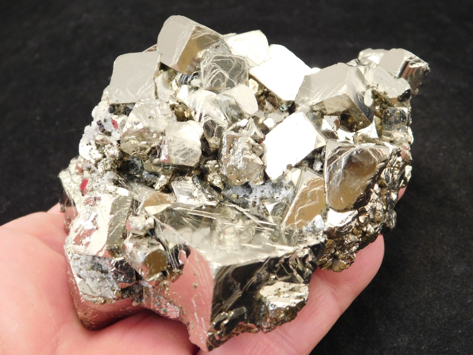 Big! Nice and 100% Natural PYRITE Crystal CUBE Cluster Peru 557gr