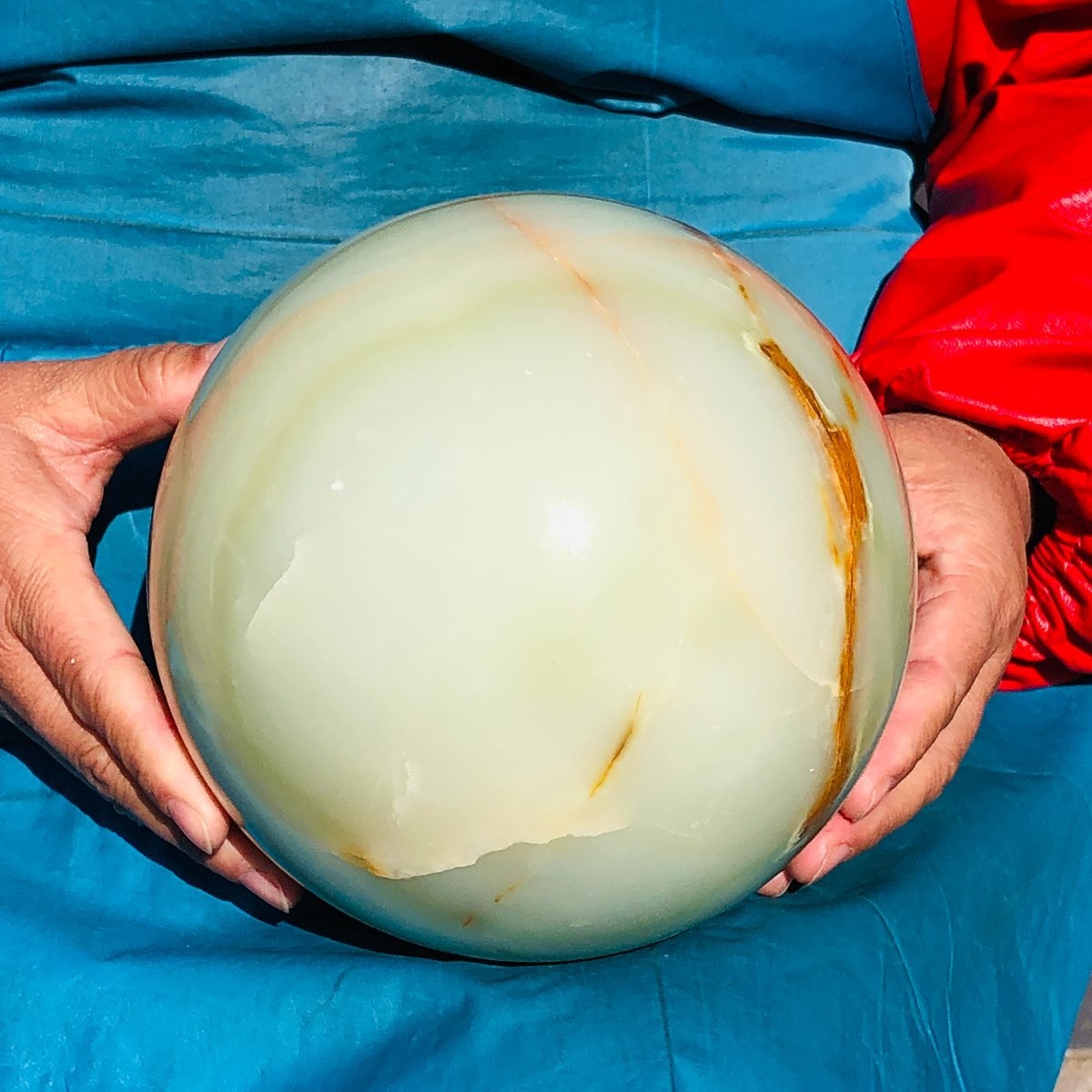 13.59LB Natural Afghan Jade Crystal Sphere Healing Gemstone Ball reiki healing