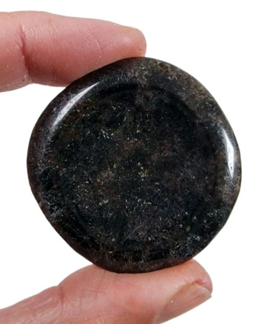 Arfvedsonite Crystal Polished Worry Stone 26.3 grams