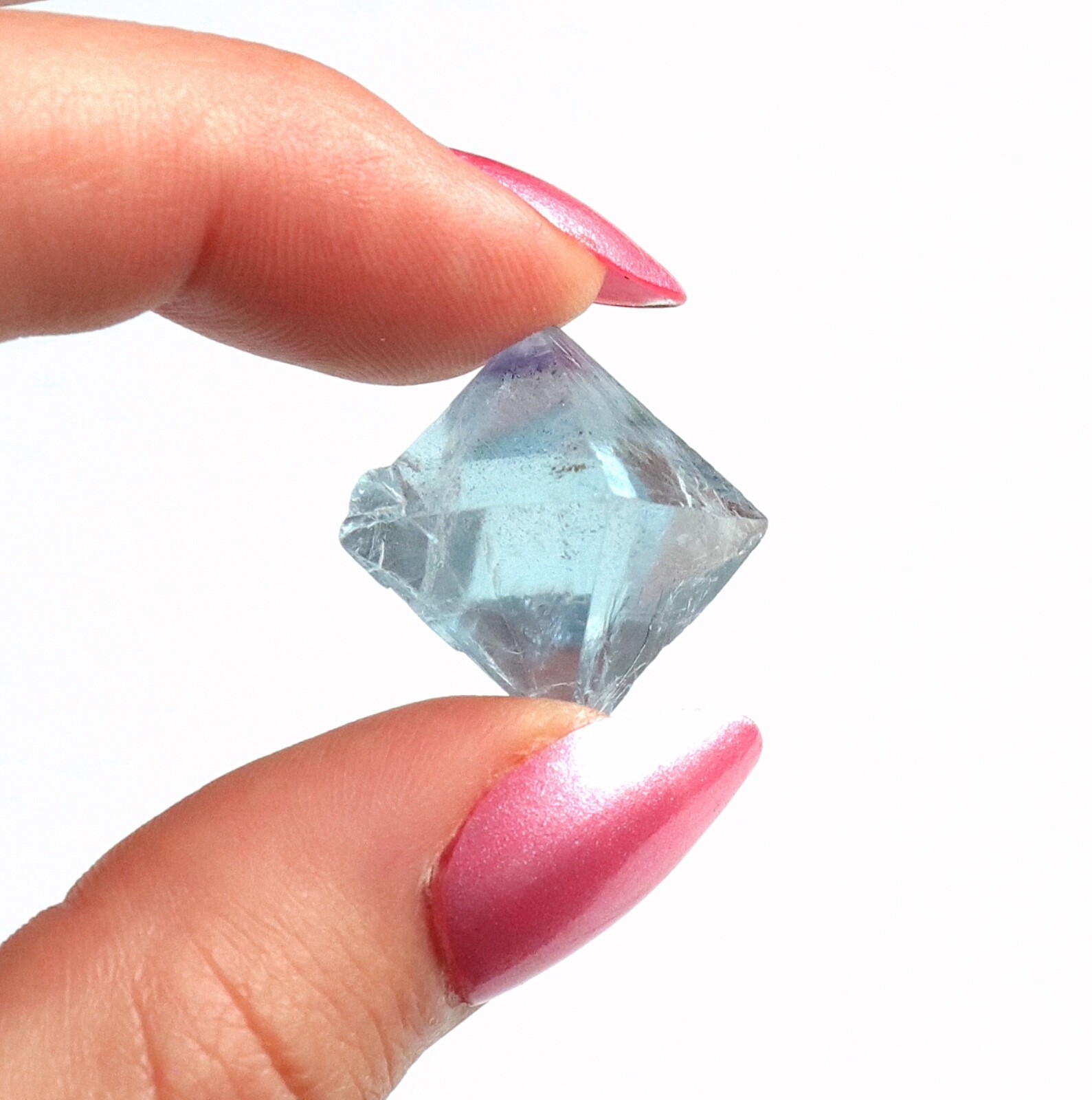 Fluorite Octahedron Gemmy Sky Blue Color Cave In Rock, Illinois 2.4 Cms