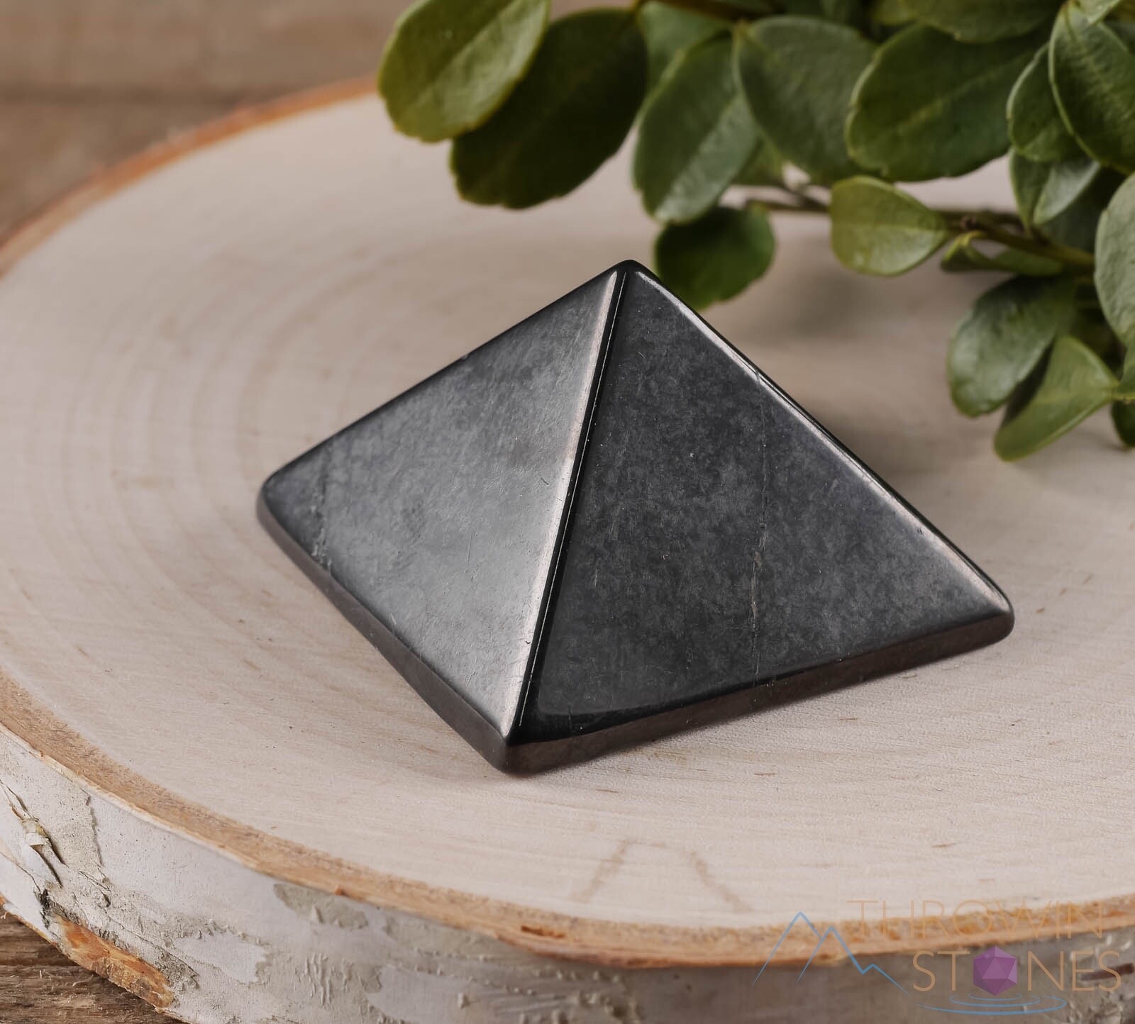 SHUNGITE Crystal Pyramid – EMF Protection, Sacred Geometry, Metaphysical, E0308