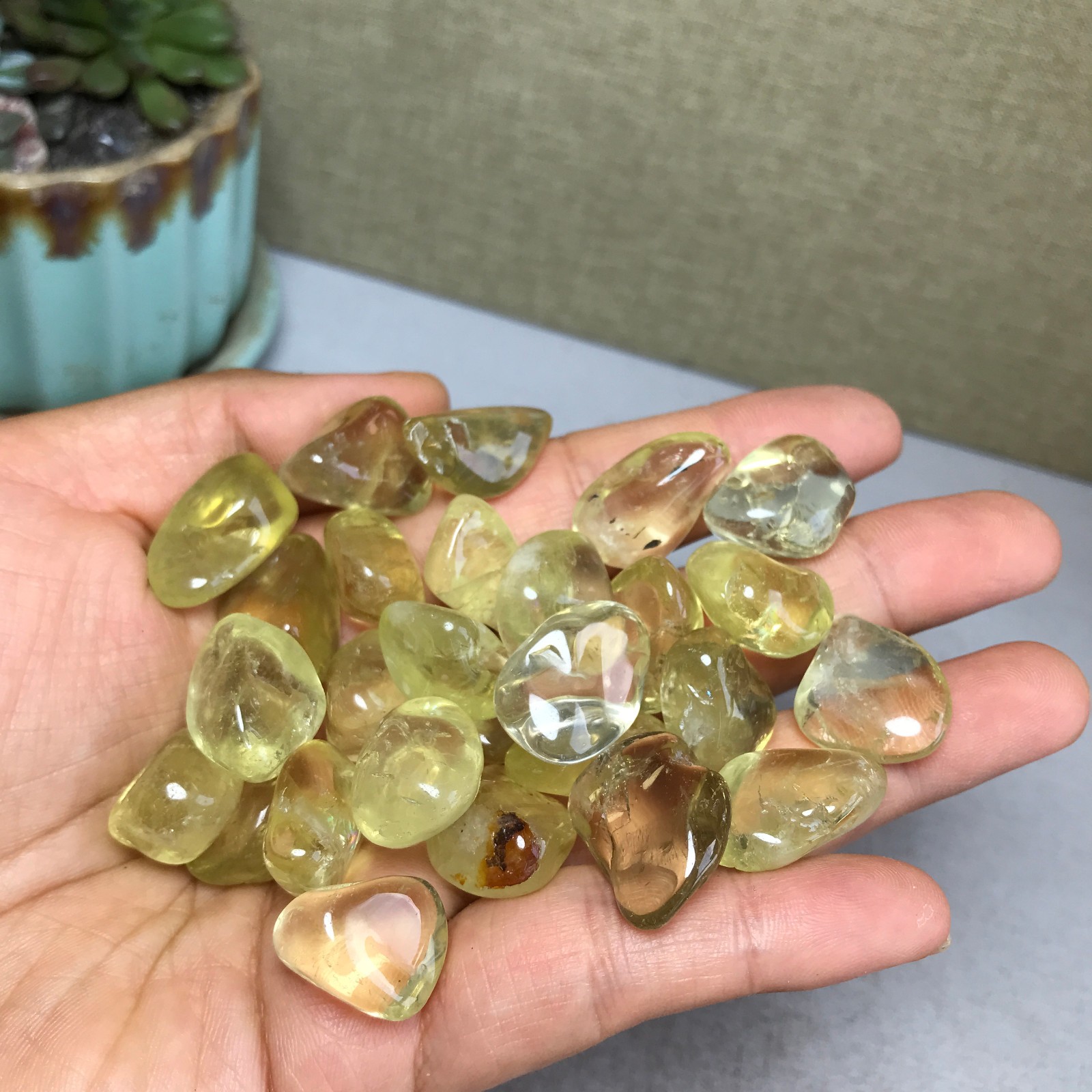 27pcs Rare Natural yellow Crystal block polish/rough specimens 101g A5388